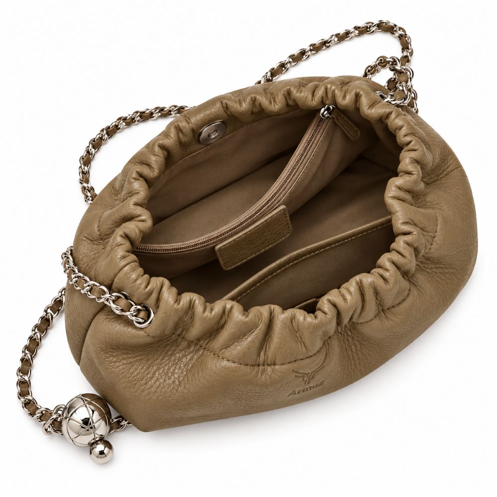 CARTERA DE CUERO VACUNO 248 BEIGE. DISEÑO PRÁCTICO Y MODERNO - 3