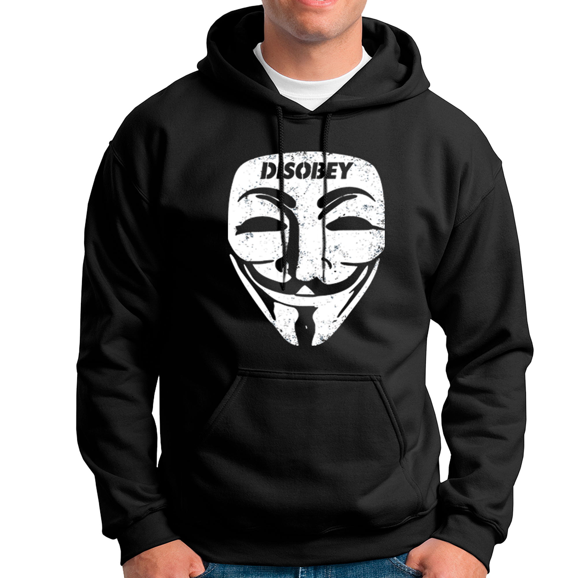 POLERA UNISEX ODIN2013 PERSONALIZADA CON CAPUCHA MOTIVO ANONYMOUS 01 - 1