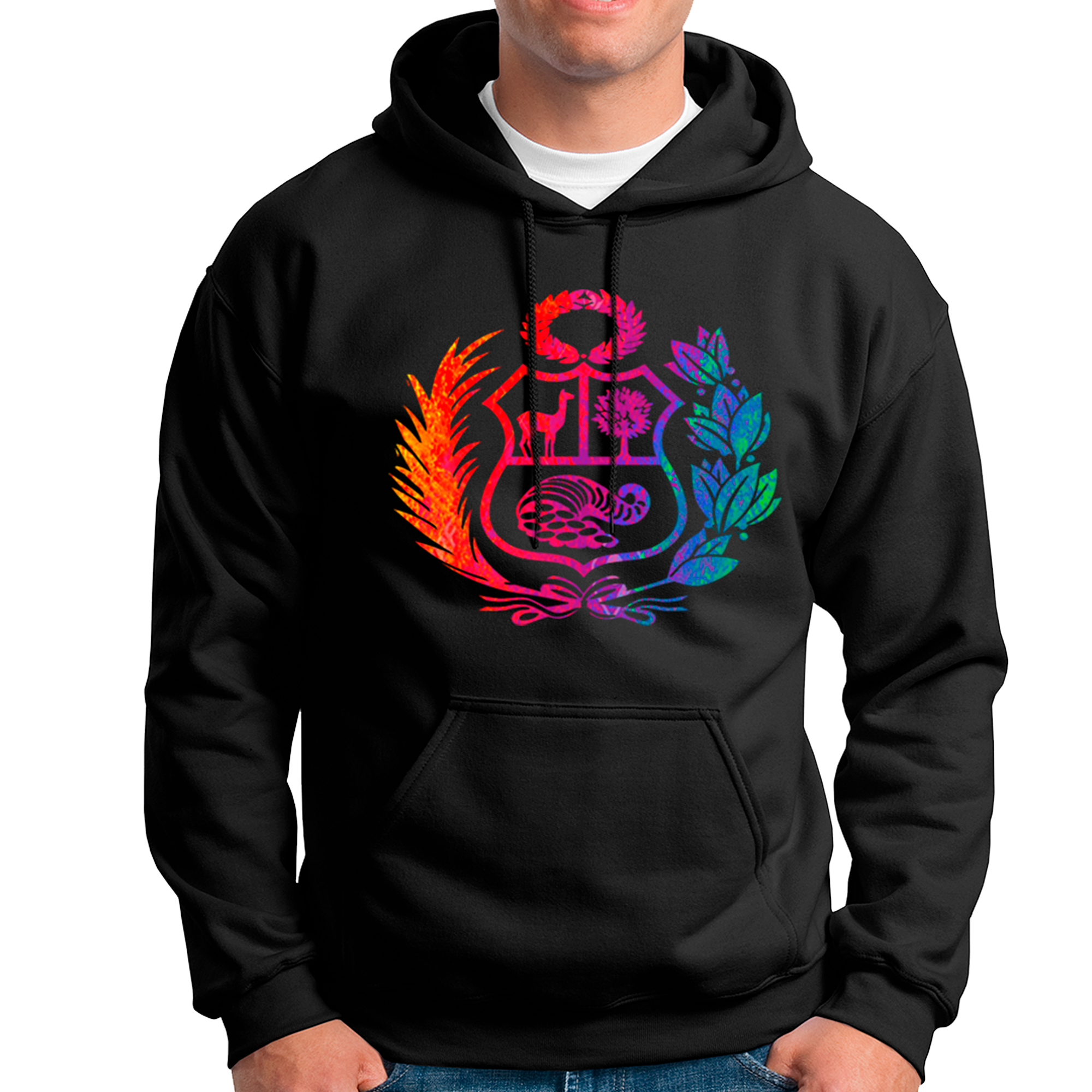 POLERA UNISEX ODIN2013 CON CAPUCHA PERSONALIZADA MOTIVO ESCUDO PERUANO 01 - 1