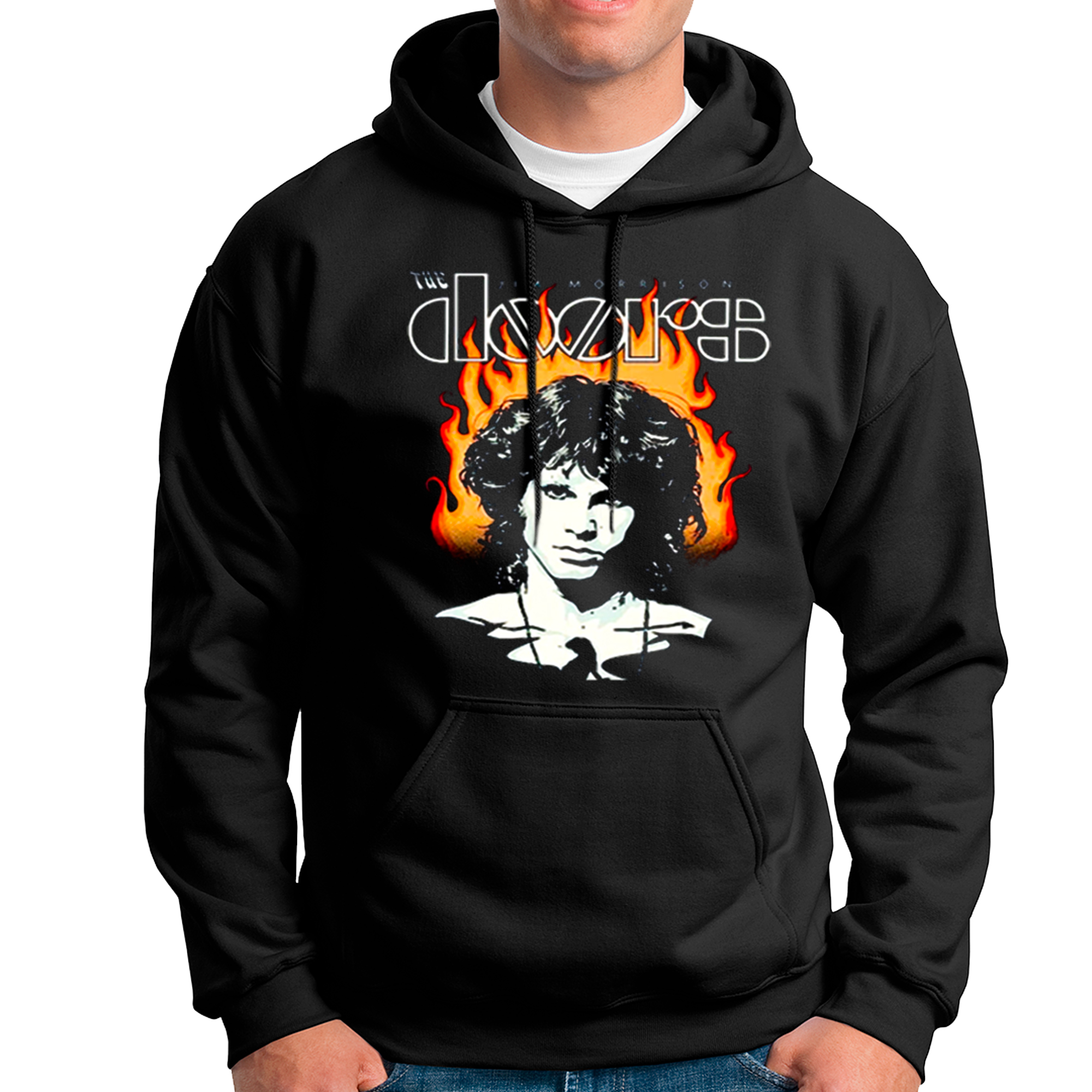 POLERA UNISEX ODIN2013 CON CAPUCHA PERSONALIZADA MOTIVO BANDA DE ROCK THE DOORS 01 - 1
