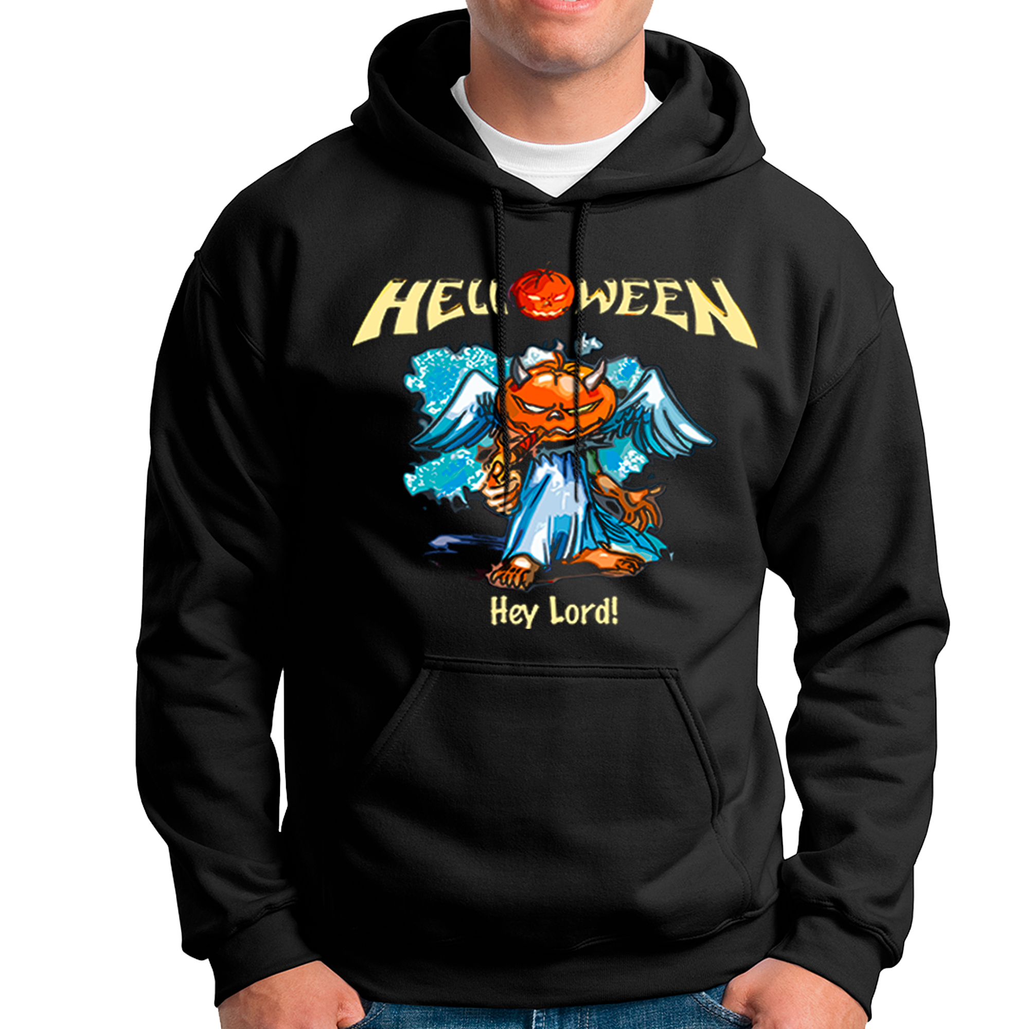 POLERA UNISEX ODIN2013 CON CAPUCHA MOTIVO BANDA METAL HELLOWEEN 01 - 1