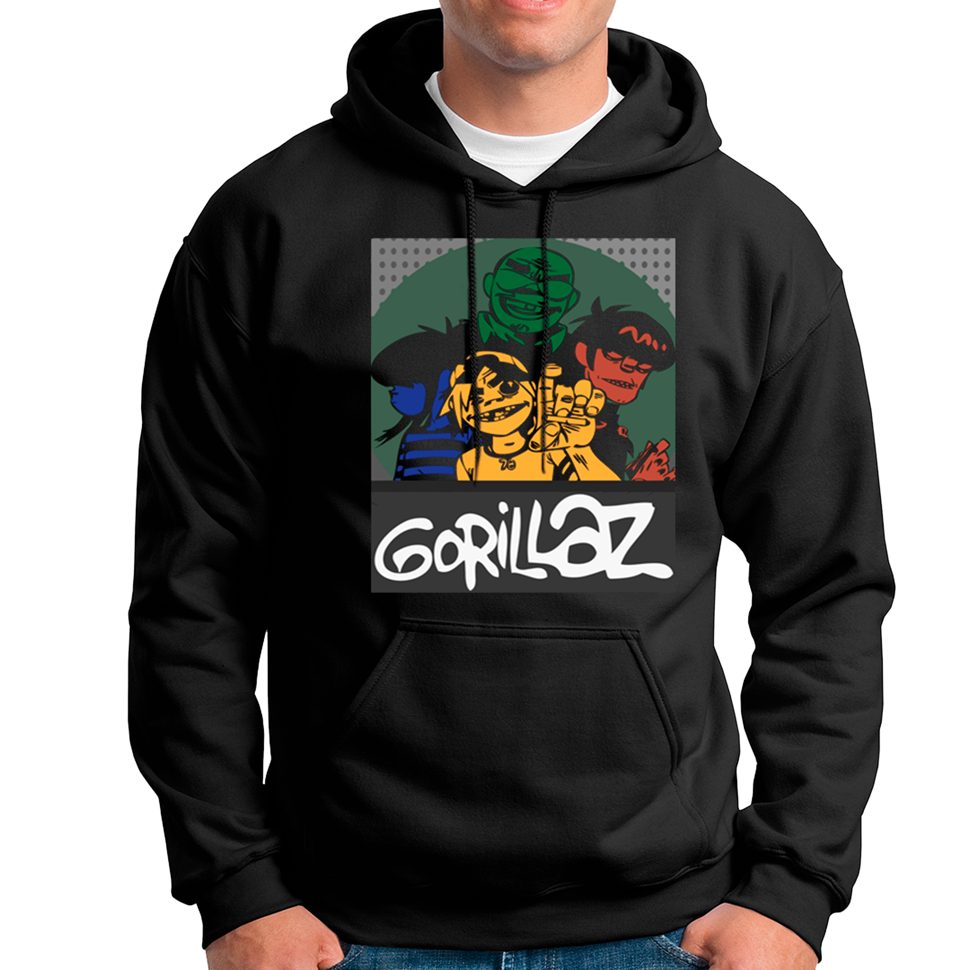 POLERA UNISEX ODIN2013 CON CAPUCHA BANDA GORILLAZ 01 - 1