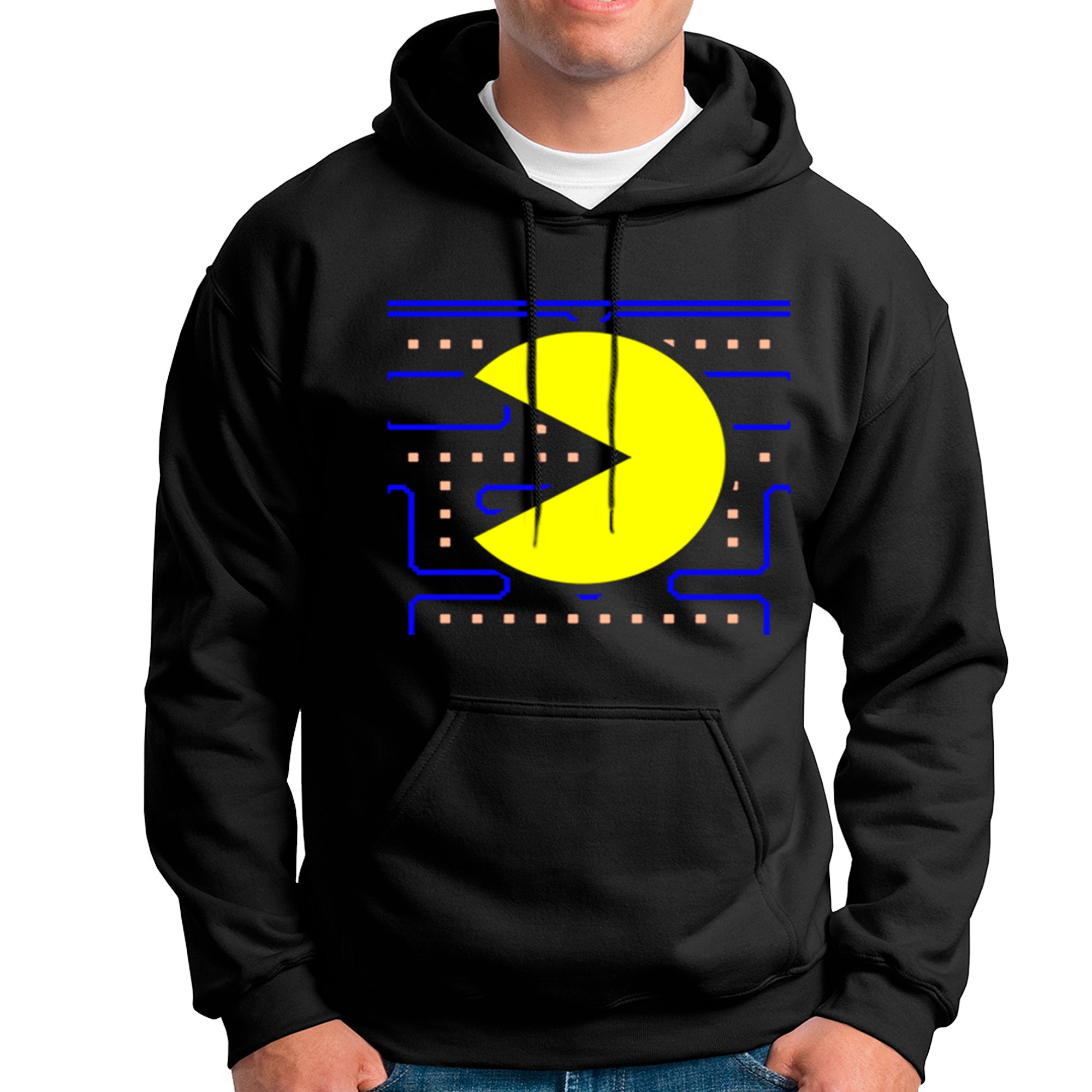 POLERA CON CAPUCHA LOGO VIDEOJUEGO PAC MAN 01 - 1