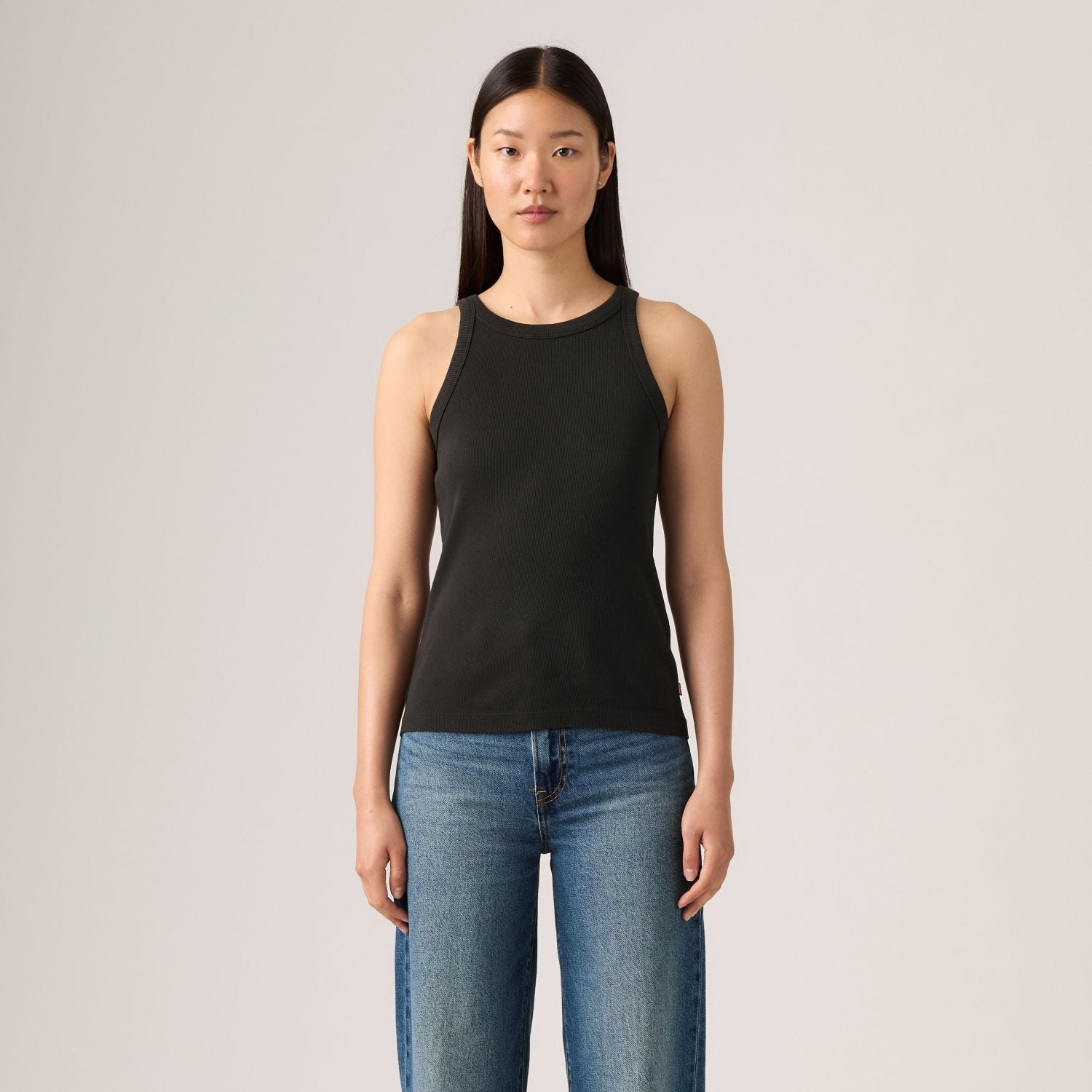POLO MUJER RACER TANK LOGO PORTER NEGRO LEVIS A3381-0001 - 1
