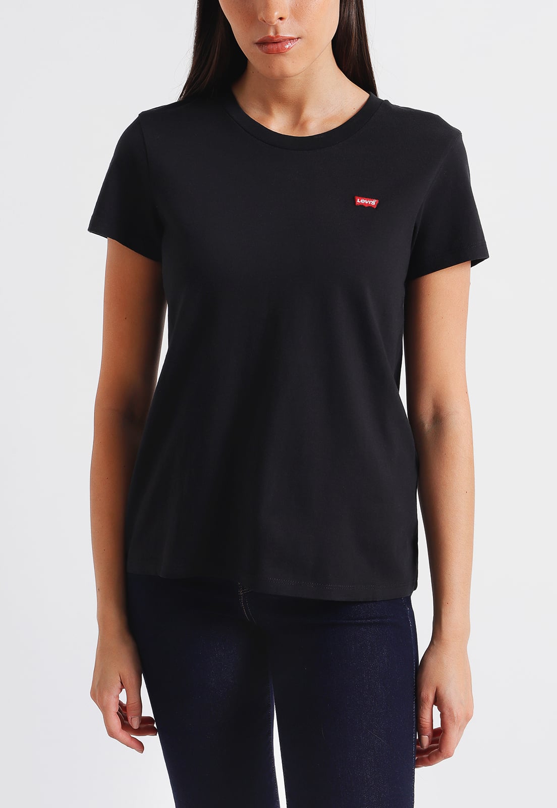 POLO MANGA CORTA ALGODÓN MUJER LEVI'S NEGRO LISA LOGO PEQUEÑO 39185 0045 - 1
