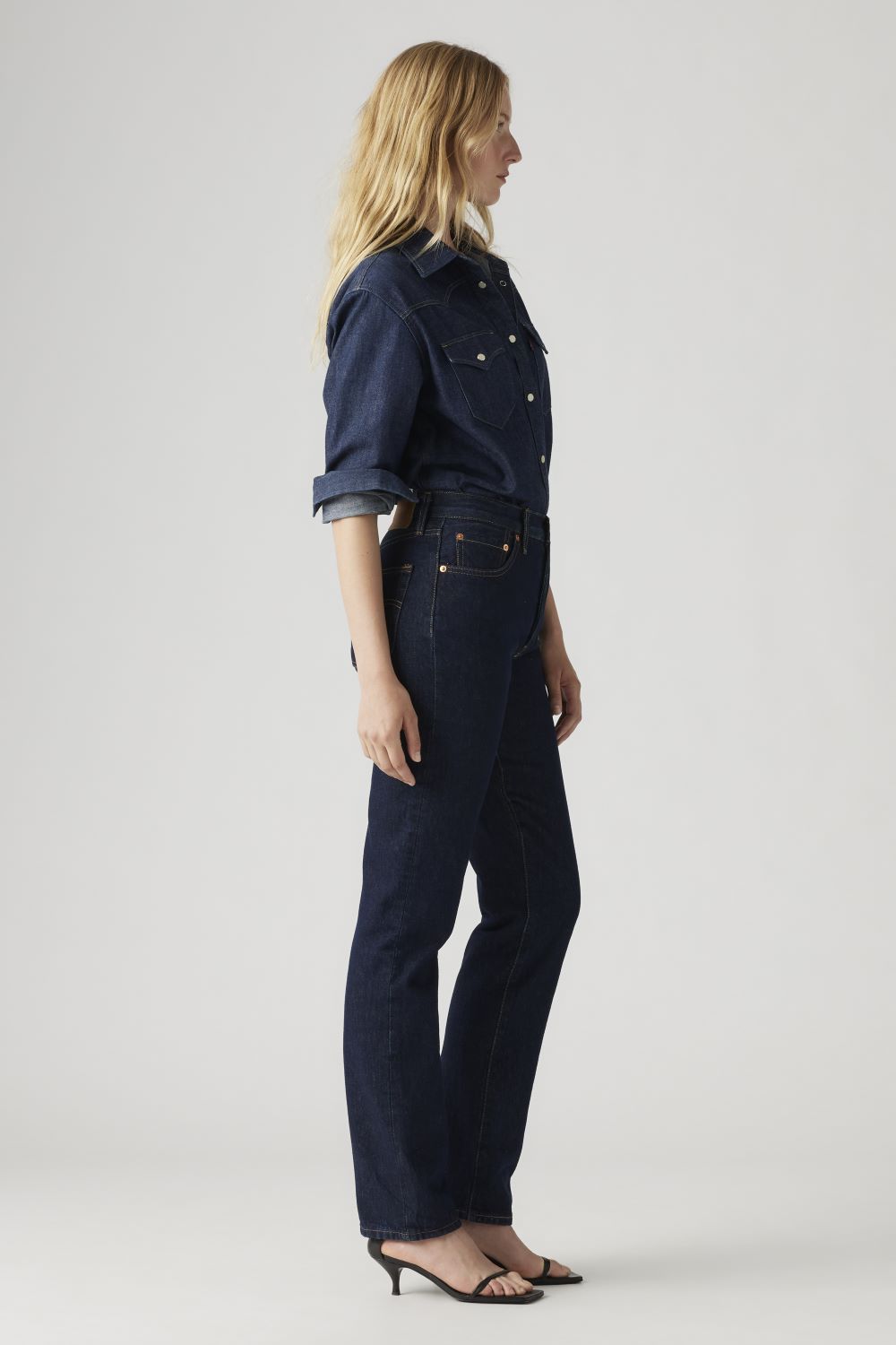 JEANS MUJER 501 FIT AZUL OSCURO LEVIS 12501-0384 - 4