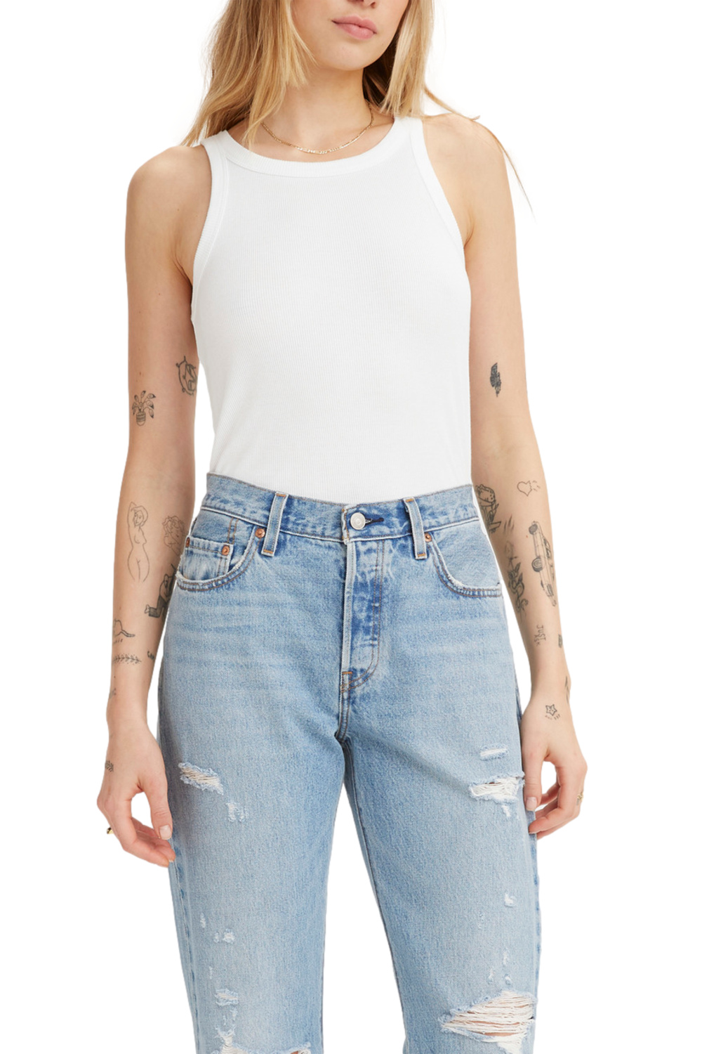 POLO MUJER LISA SIN MANGAS BLANCO LEVIS A3381-0000 - 4