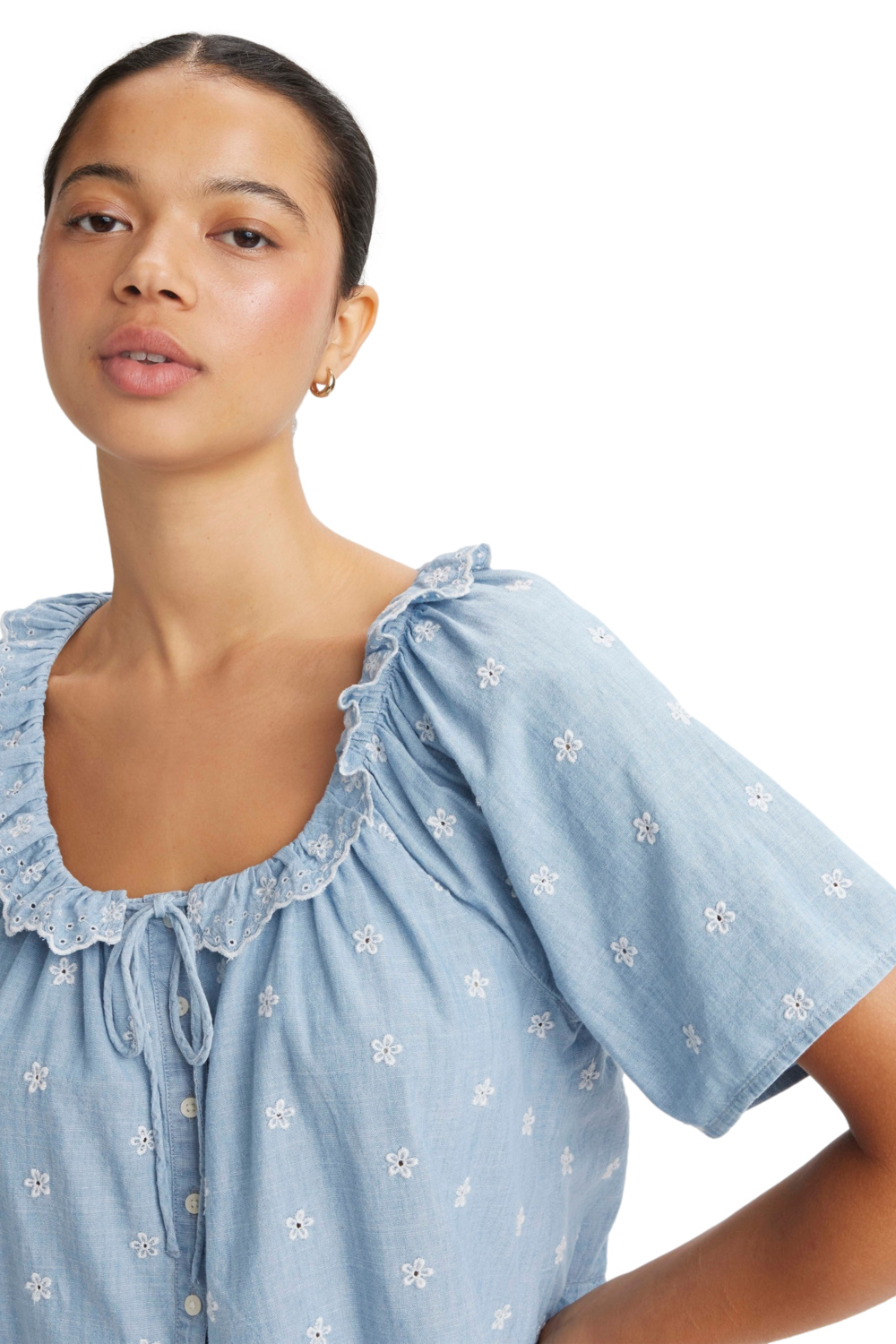 BLUSA MUJER LYCA MANGA CORTA CELESTE LEVIS A8675-0011 - 4