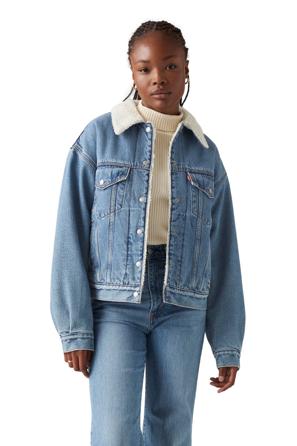 CASACA ALGODÓN MUJER LEVI'S CELESTE 90S SHERPA TRUCKER LEVIS A4435-0011 - 1