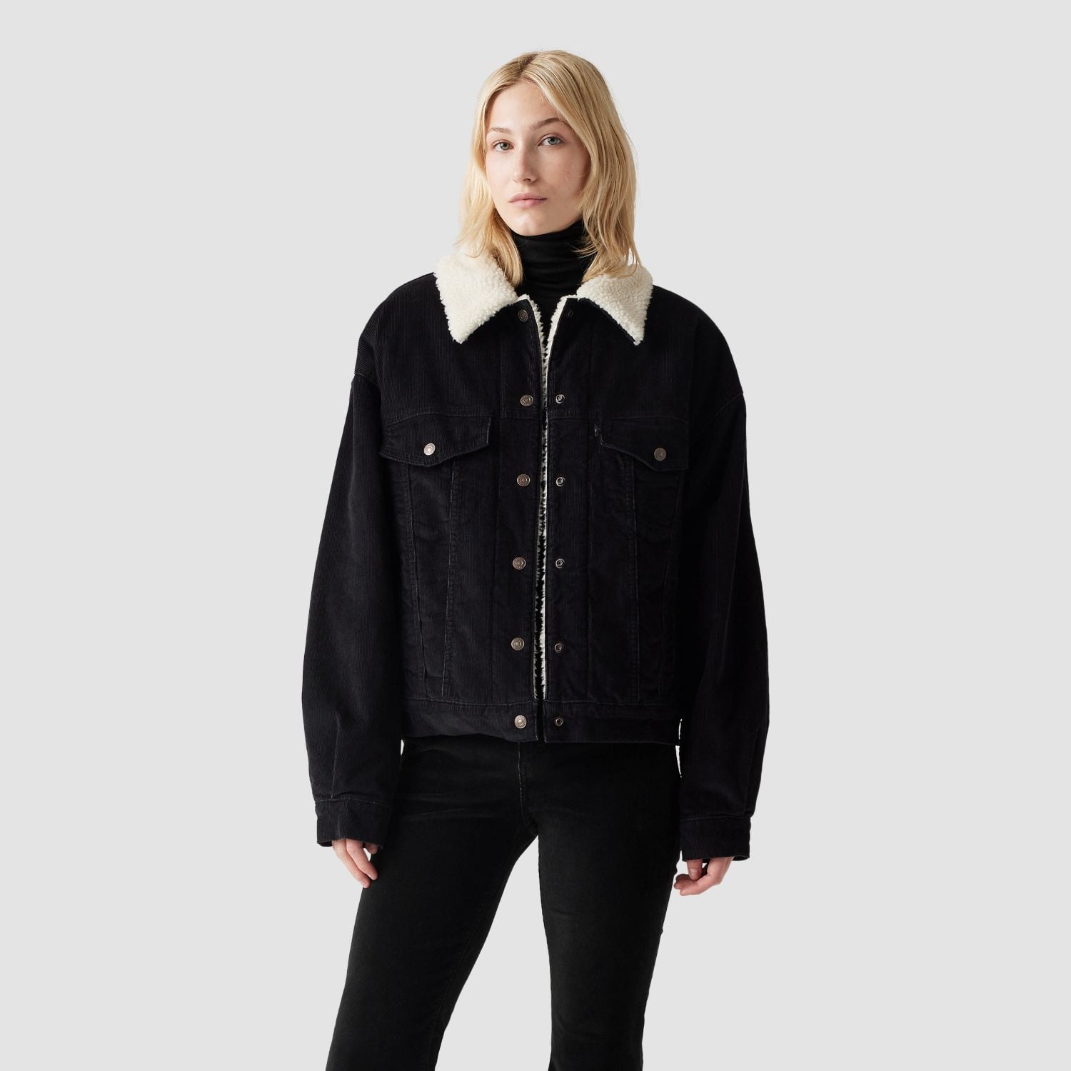 CASACA ALGODÓN MUJER LEVI'S NEGRO 90S SHERPA TRUCKER LEVIS A4435-0050 - 1