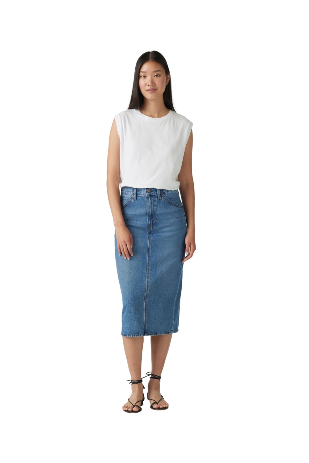 FALDA MUJER HR BACK SLIT SKIRT CELESTE LEVIS 001VH-0000 - 4