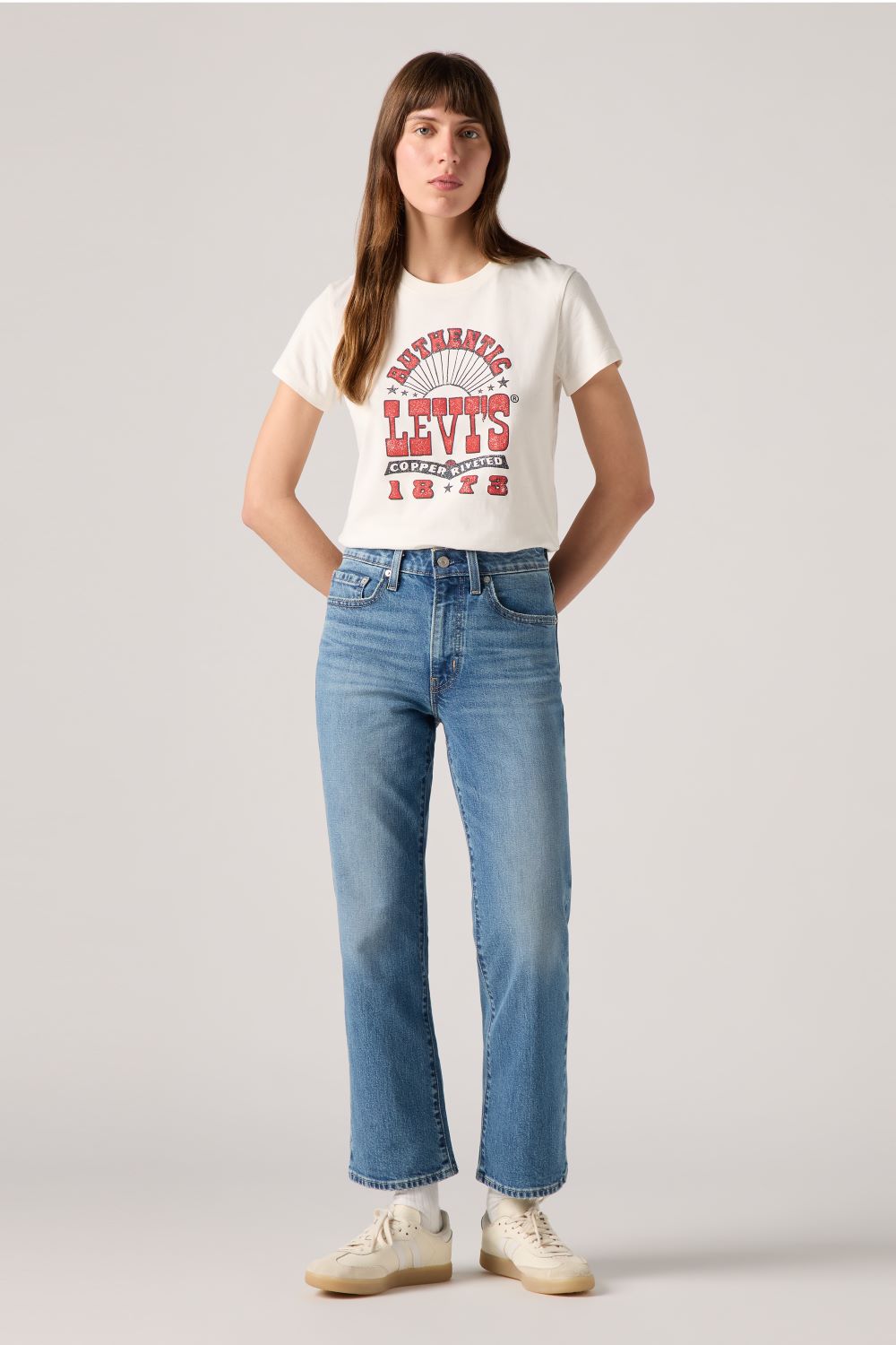 Jean Levi's 725 Authentic Kick Bootcut Ankle Femme - Taille Haute Bootcut Moderne