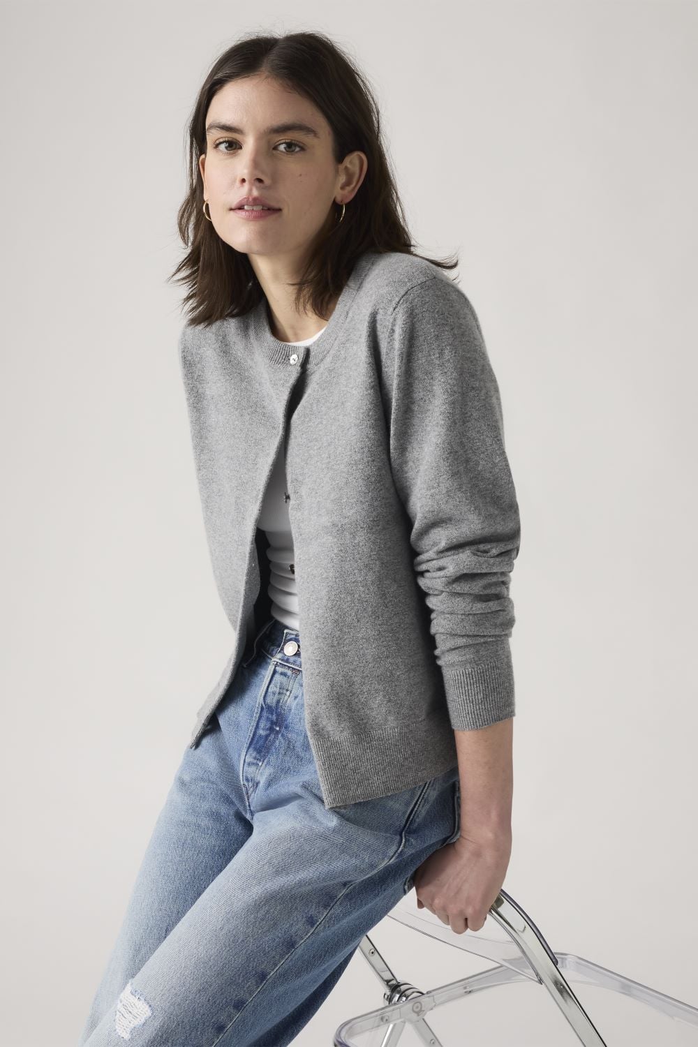 CHOMPA MUJER TARA SUPER SOFT CARDI GRIS LEVIS 0037P-0001 - 3