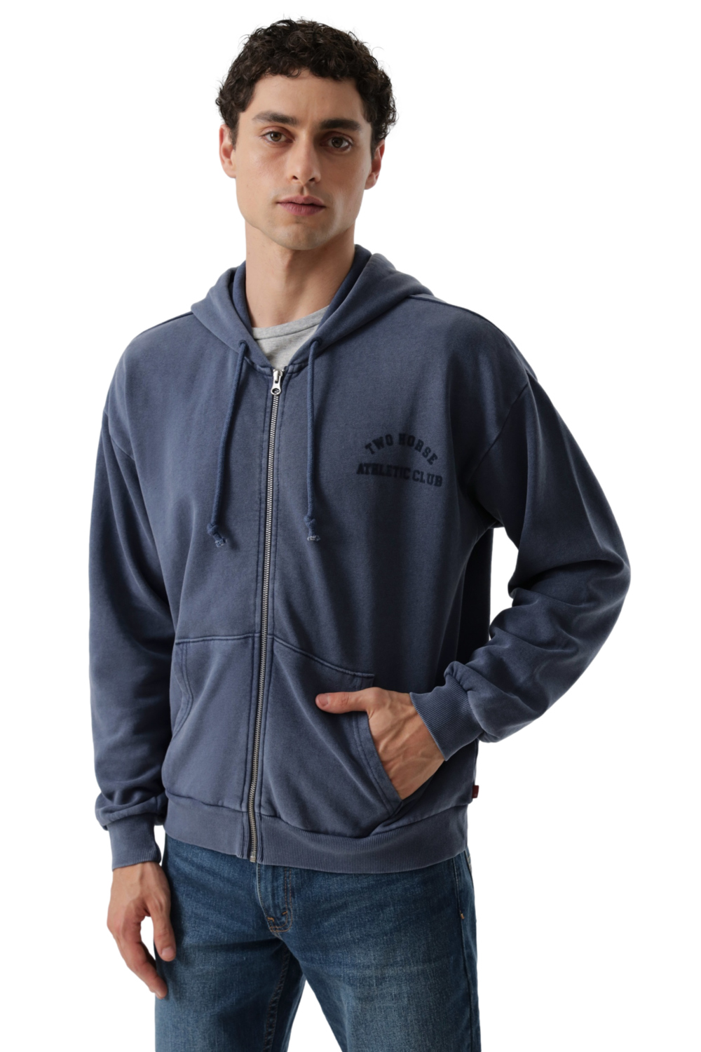 POLERÓN HOMBRE TWO HORSE CROPPED ZIP UP AZUL LEVIS 003QW-0001