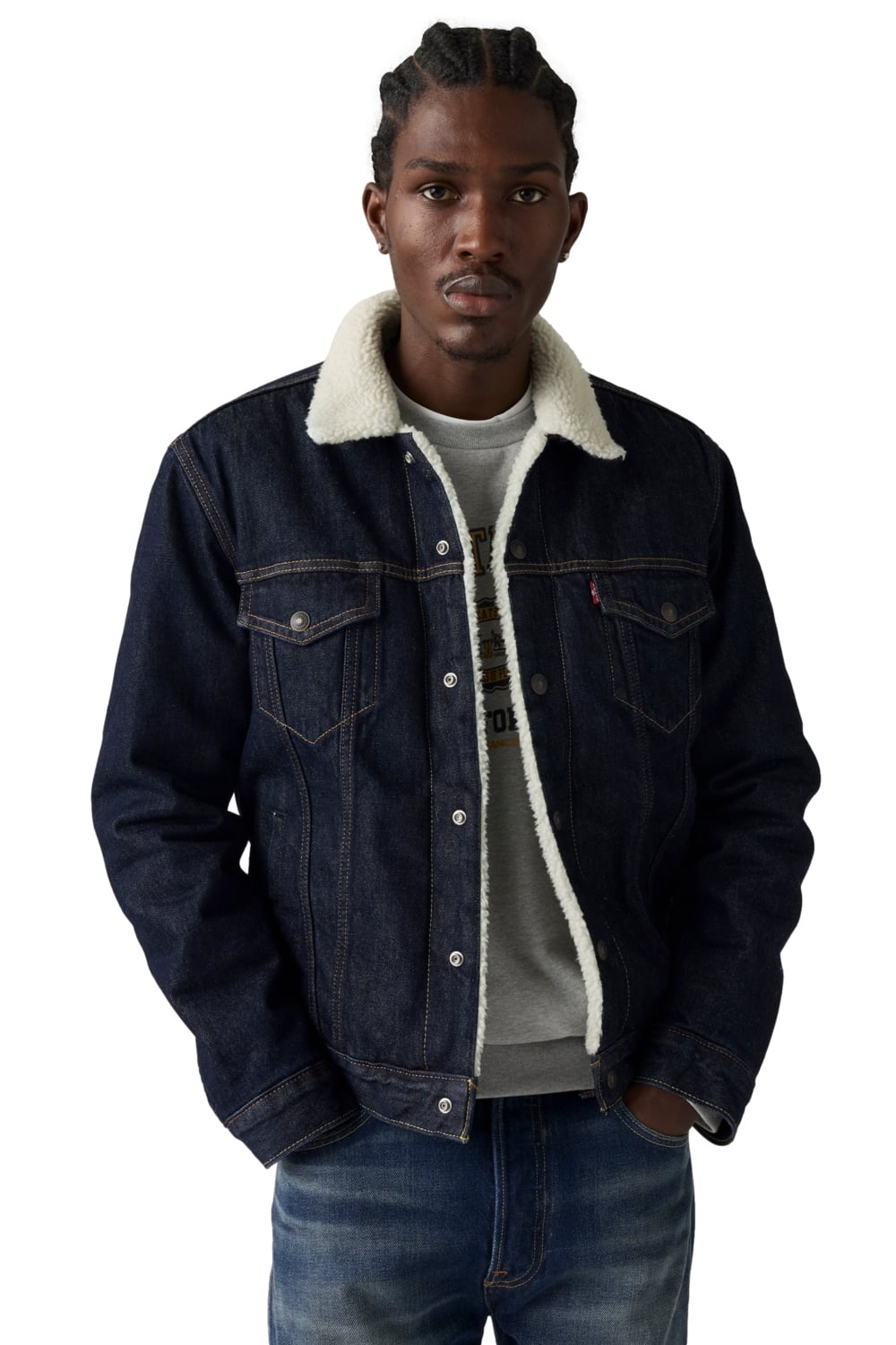 CASACA HOMBRE TYPE 3 SHERPA TRUCKER AZUL LEVIS 16365-0285 - 4