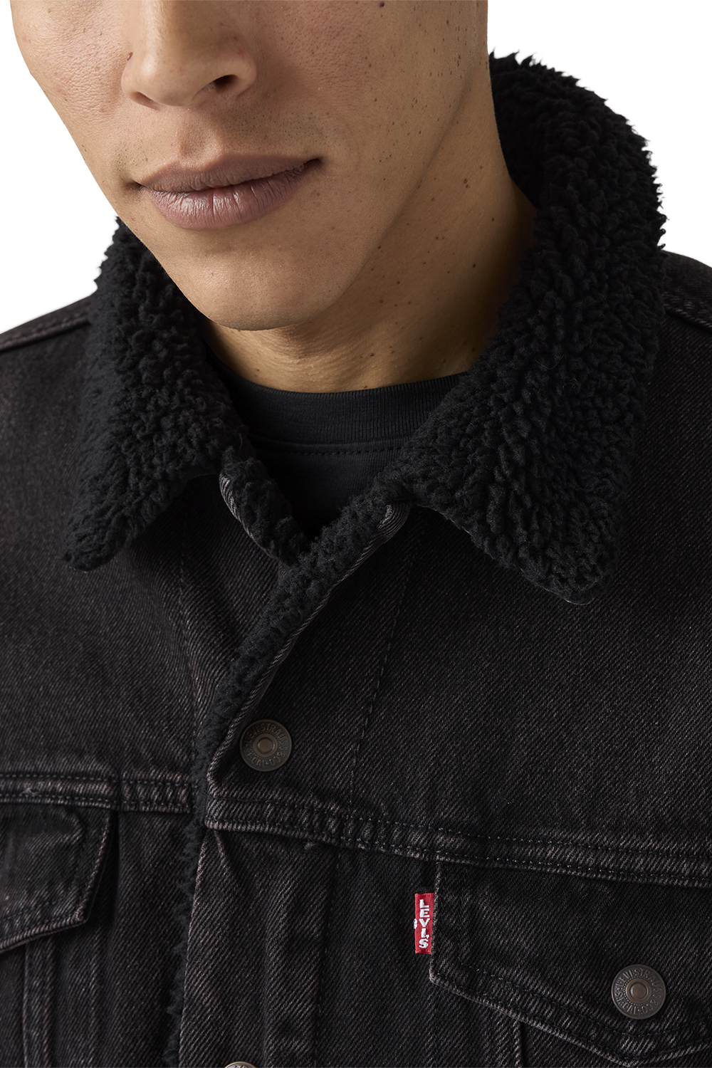 CASACA HOMBRE TYPE 3 SHERPA TRUCKER NEGRO LEVIS 16365-0291 - 3