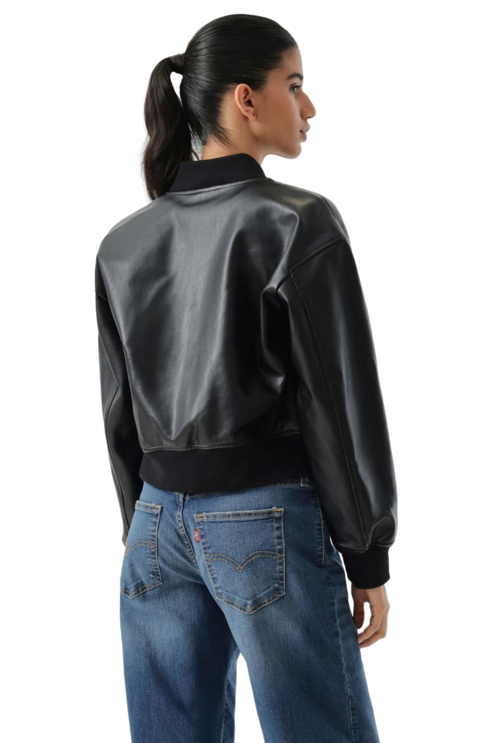 CASACA MUJER CROPPED VARSITY BOMBER NEGRO LEVIS 59544-0732 - 3