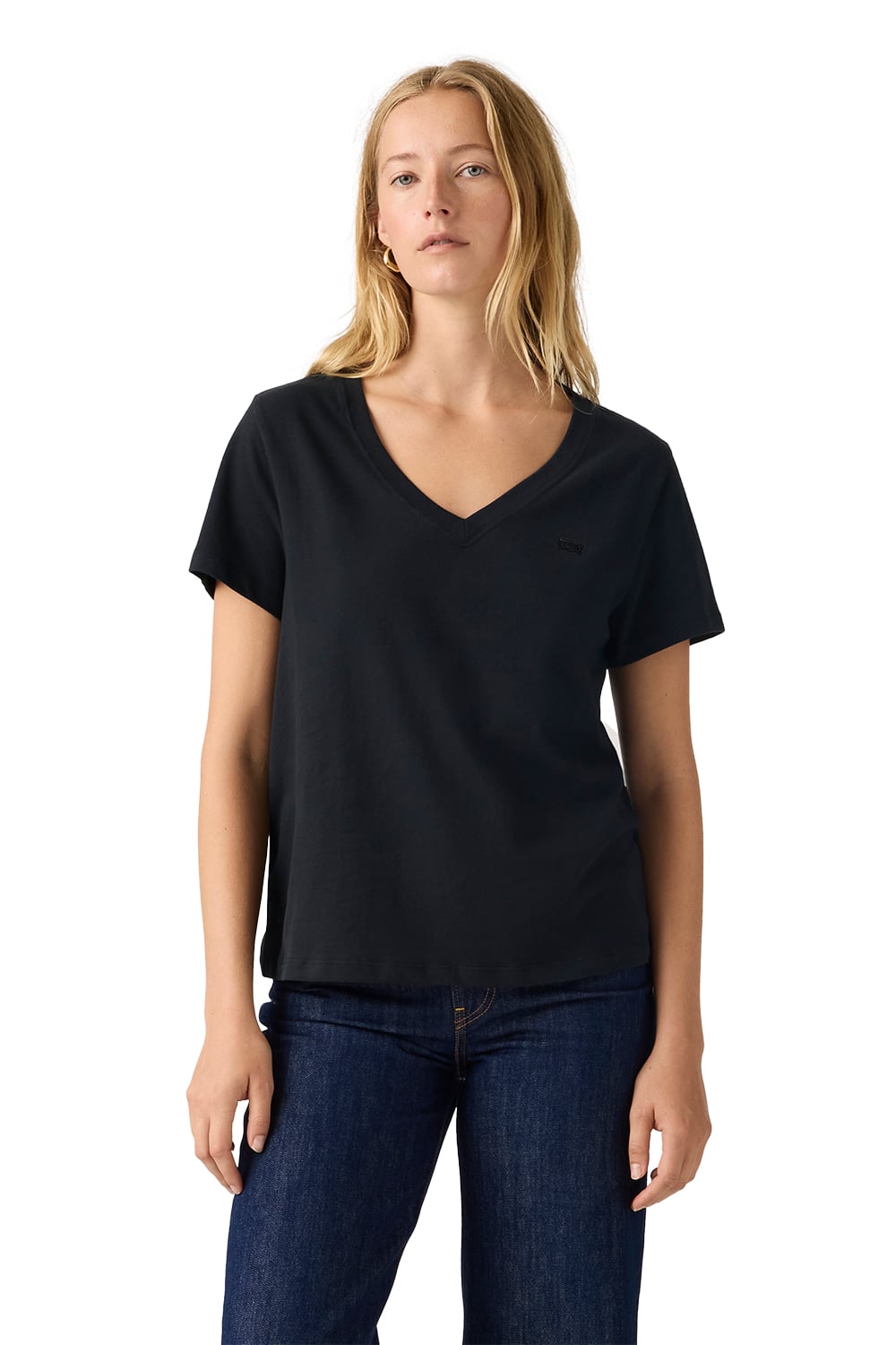 POLO MUJER FAVORITE V-NECK HM NEGRO LEVIS 005J6-0012 - 1
