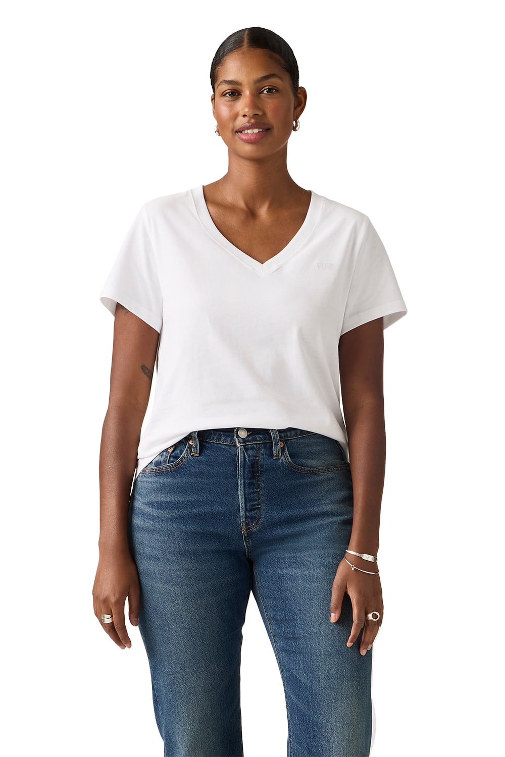 POLO MUJER FAVORITE V-NECK HM BLANCO LEVIS 005J6-0011 - 1