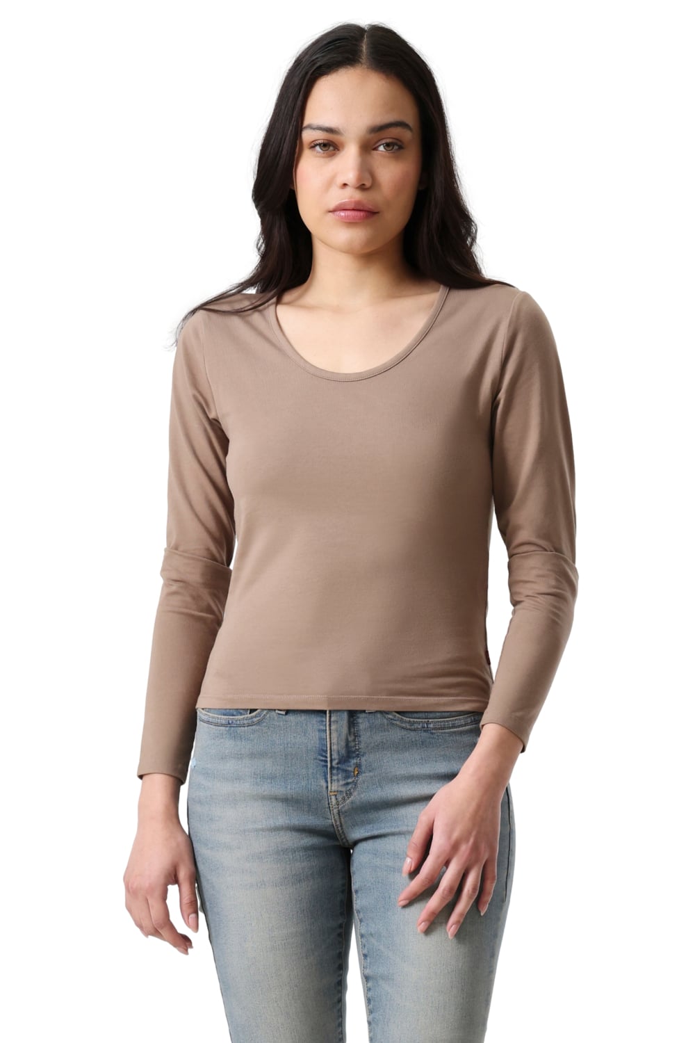 POLO MUJER GIGI SCOOP NECK LS CAFÉ LEVIS 005JI-0002 - 1