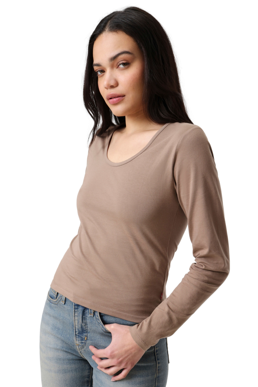 POLO MUJER GIGI SCOOP NECK LS CAFÉ LEVIS 005JI-0002 - 5