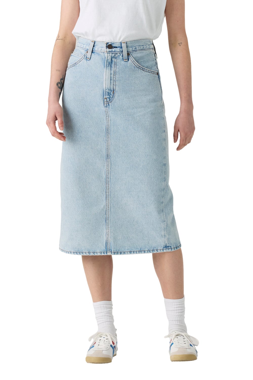 FALDA MUJER HR BACK SLIT SKIRT CELESTE LEVIS 001VH-0007 - 1