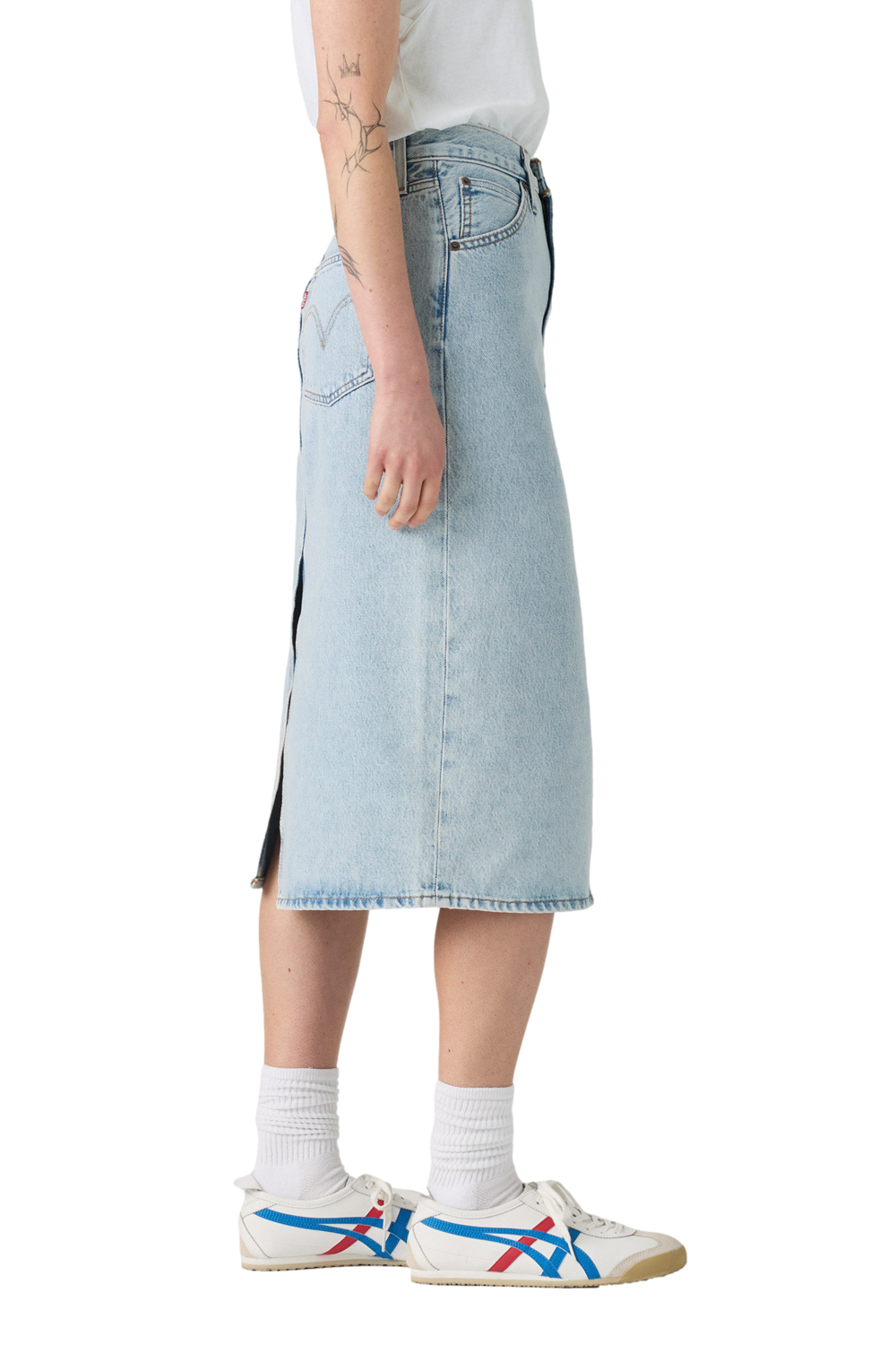 FALDA MUJER HR BACK SLIT SKIRT CELESTE LEVIS 001VH-0007 - 2