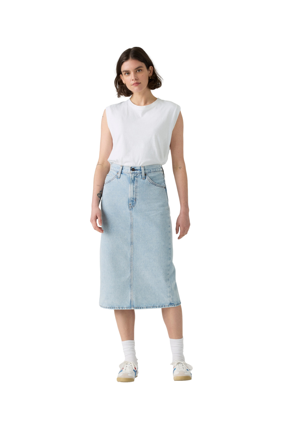 FALDA MUJER HR BACK SLIT SKIRT CELESTE LEVIS 001VH-0007 - 4