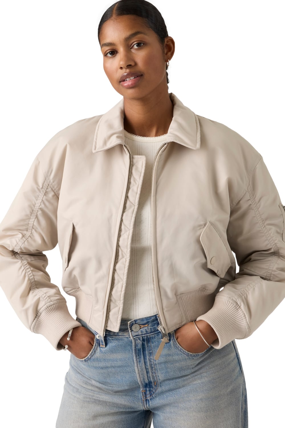 CASACA MUJER BOWIE CROP BOMBER GRIS LEVIS 005AQ-0002 - 1