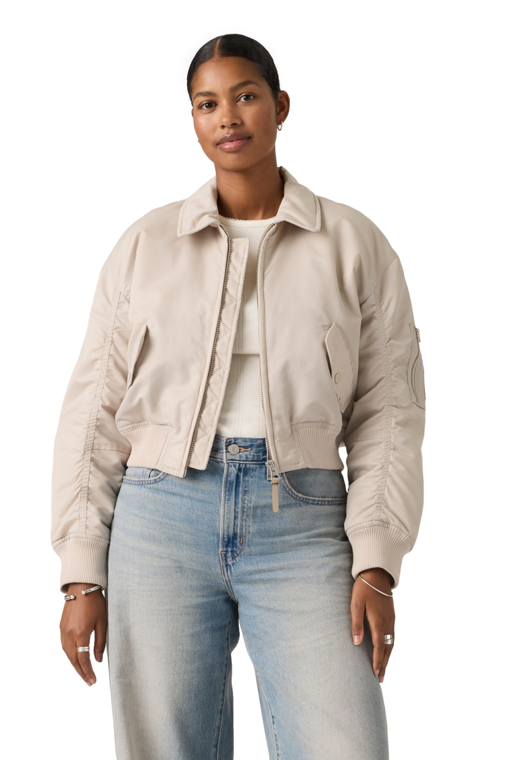 CASACA MUJER BOWIE CROP BOMBER GRIS LEVIS 005AQ-0002 - 3