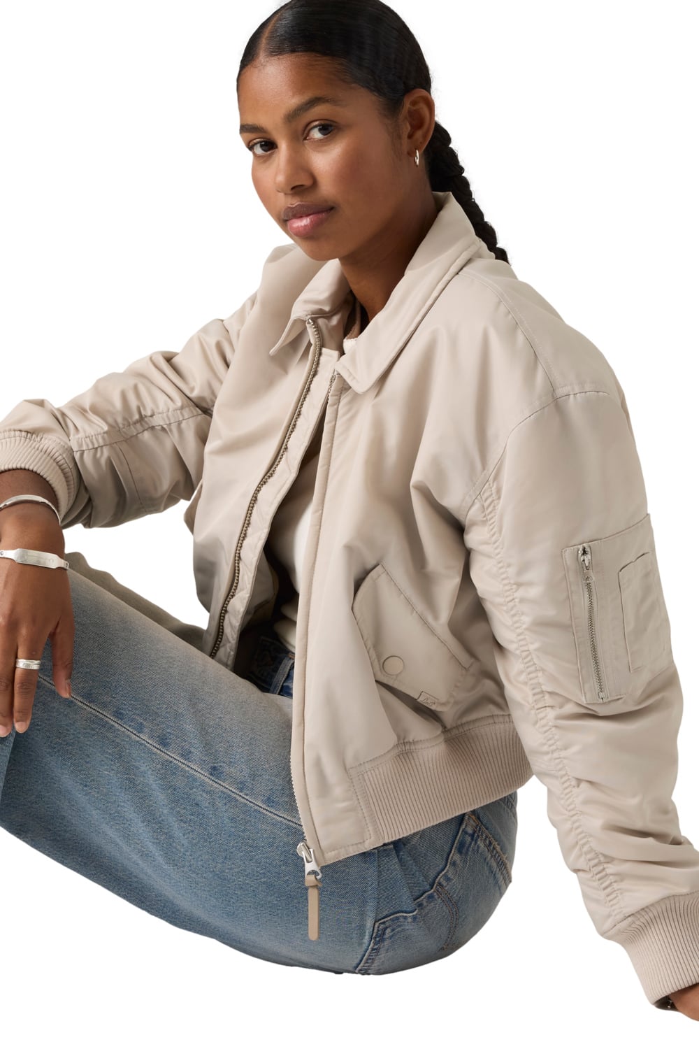 CASACA MUJER BOWIE CROP BOMBER GRIS LEVIS 005AQ-0002 - 4