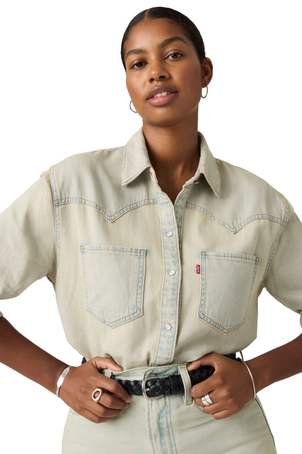 BLUSA MUJER TEODORA WESTERN SHIRT CELESTE LEVIS A7244-0080 - 3