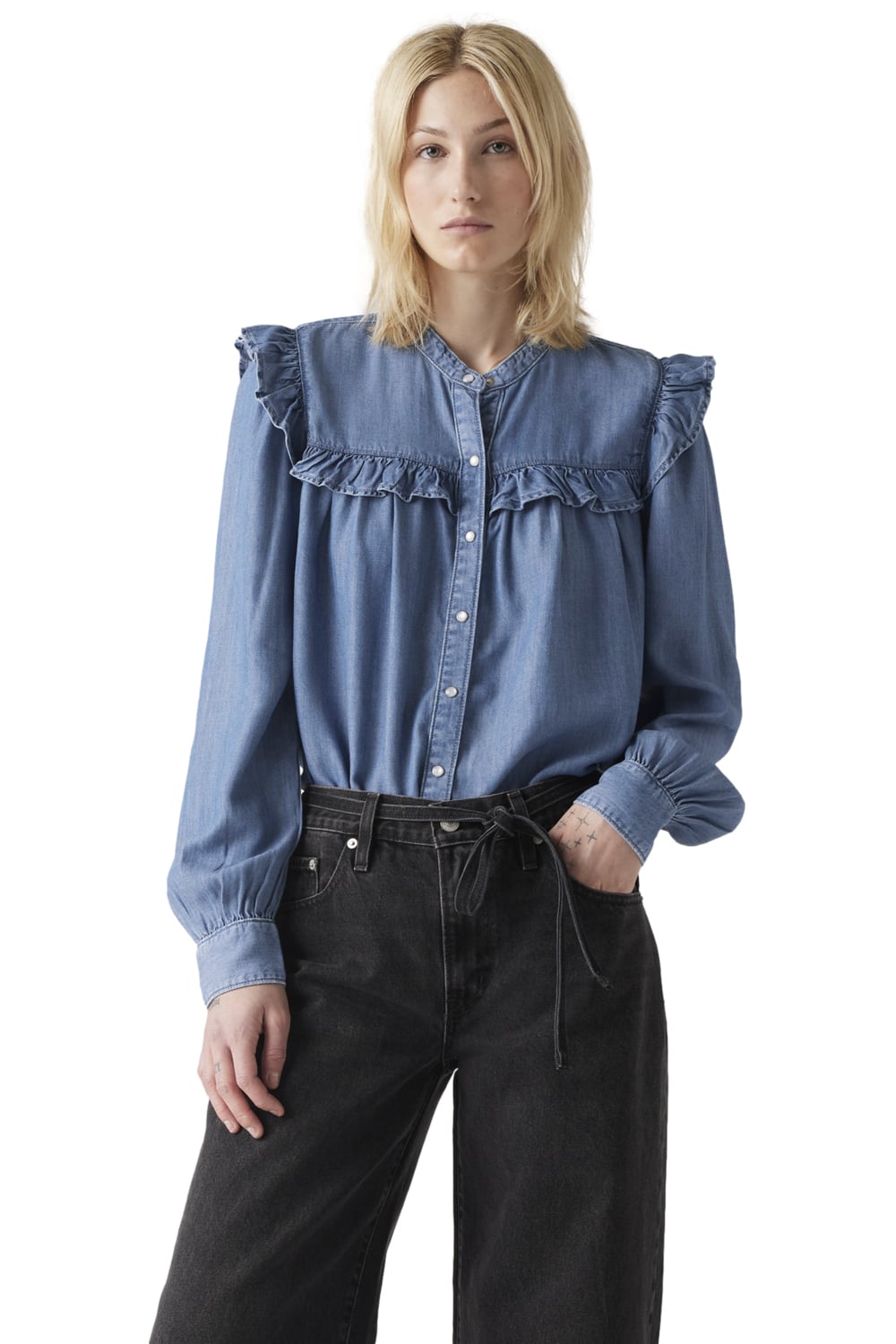 BLUSA MUJER GIANNA LS BLOUSE AZUL LEVIS A8688-0021 - 1