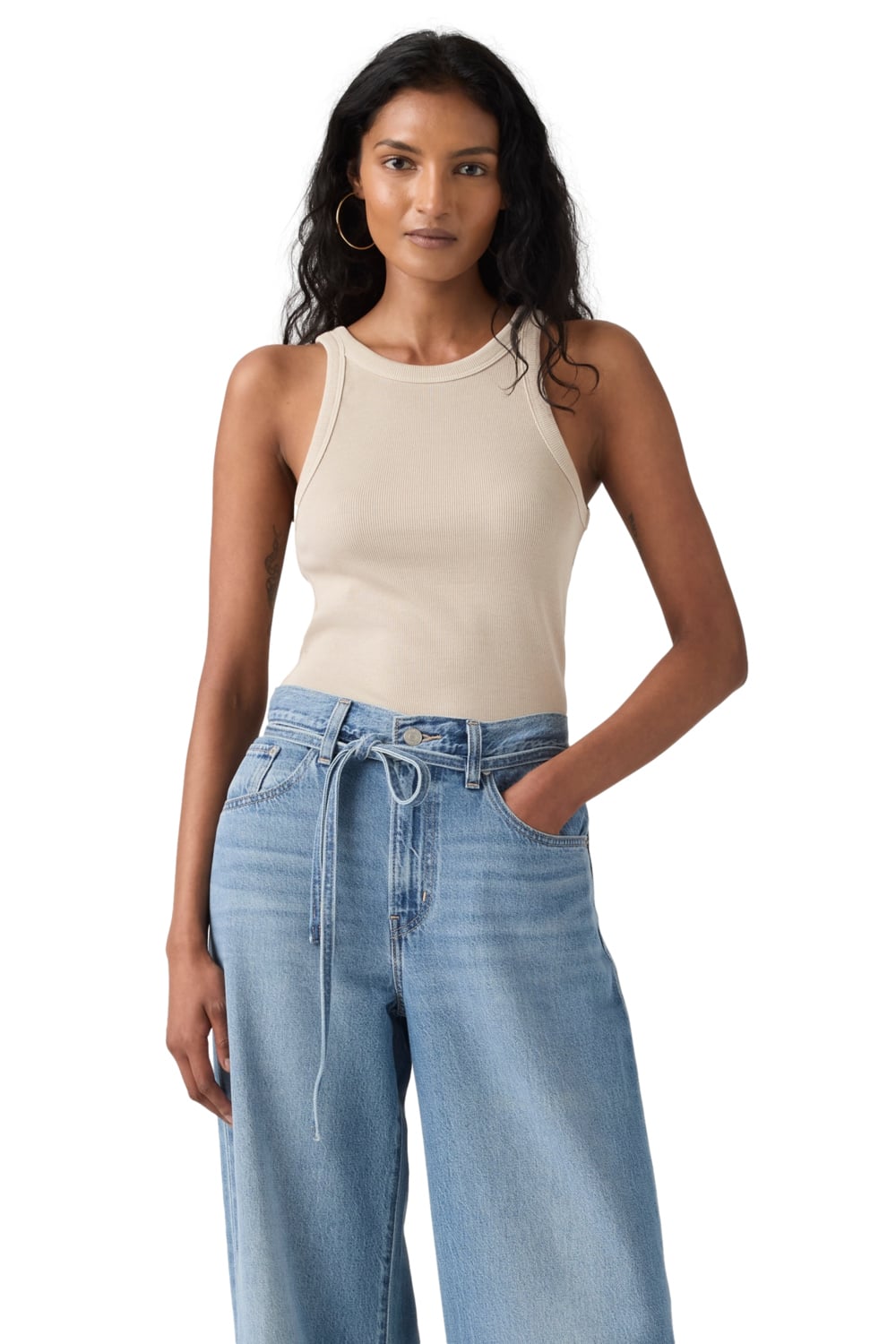 POLO MUJER ESSENTIAL RACER TANK GRIS LEVIS A3381-0039 - 1