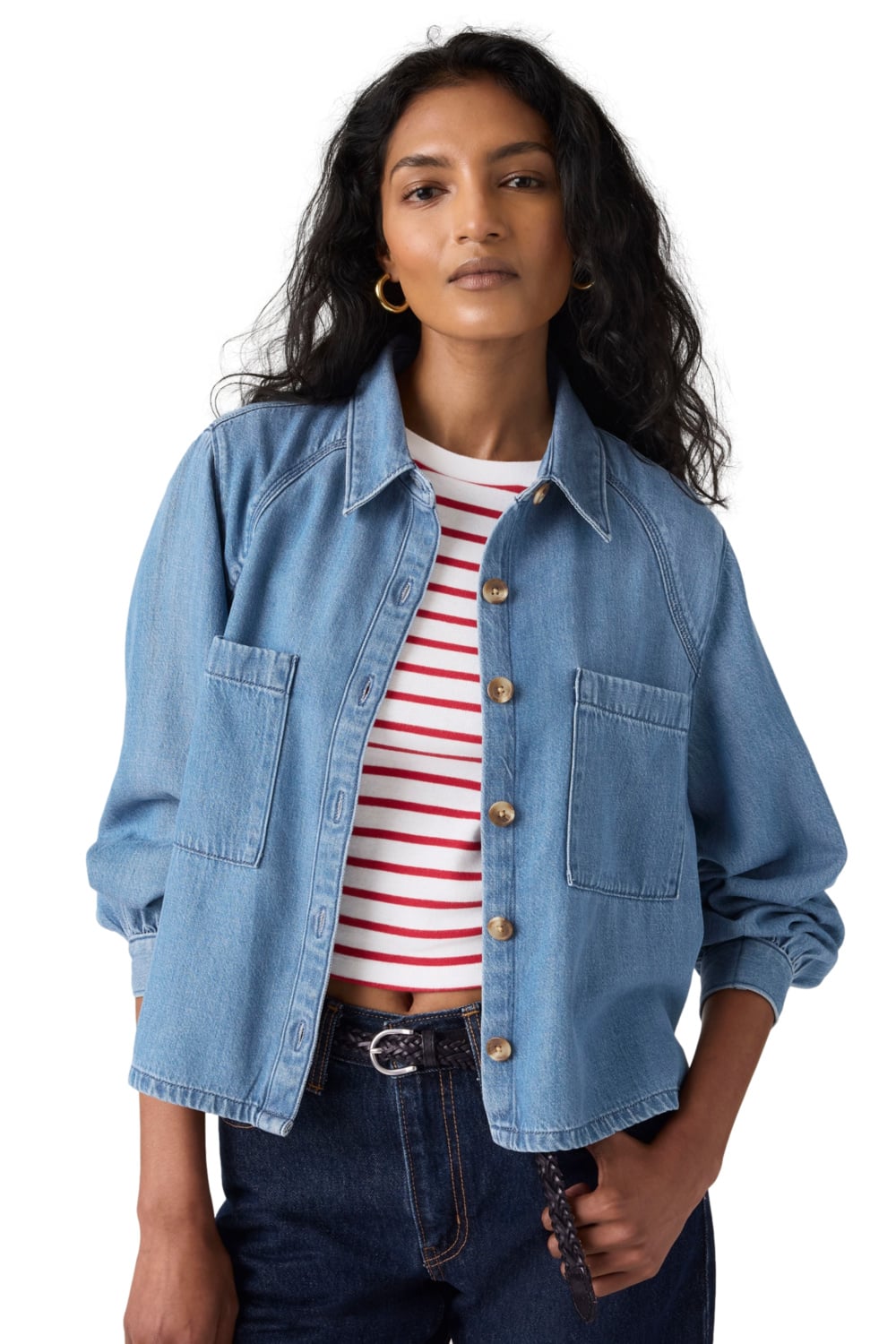 BLUSA MUJER TINI LS UTILITY SHIRT AZUL LEVIS 005EV-0007 - 3