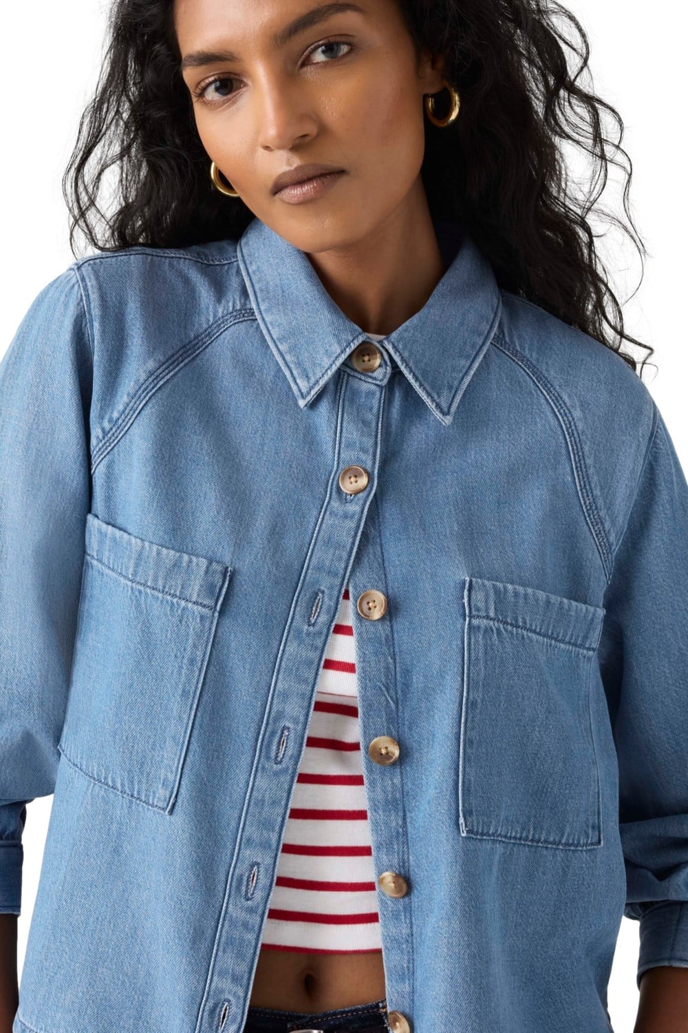 BLUSA MUJER TINI LS UTILITY SHIRT AZUL LEVIS 005EV-0007 - 4