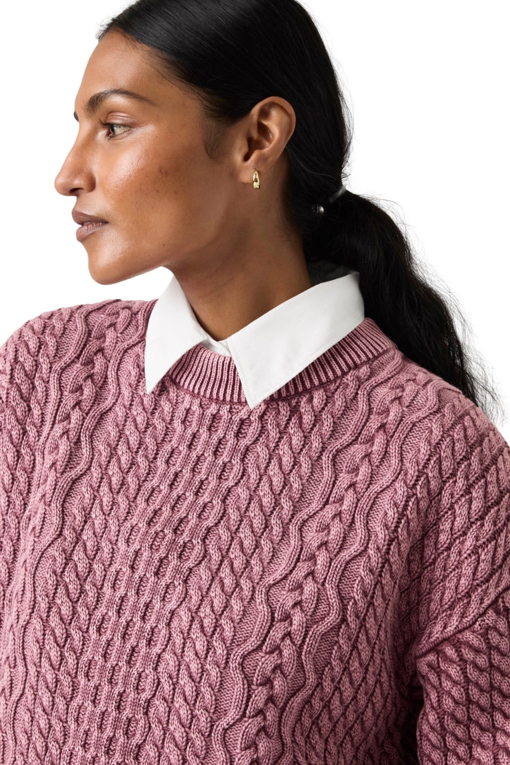 CHOMPA MUJER LEILAH CABLE CREWNECK ROSADO LEVIS 0063A-0000 - 4