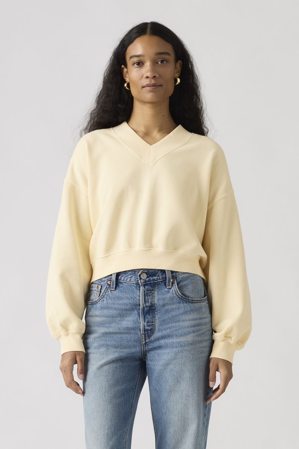POLERÓN MUJER VINTAGE VNECK SWEATSHIRT BEIGE LEVIS 005IF-0005 - 1