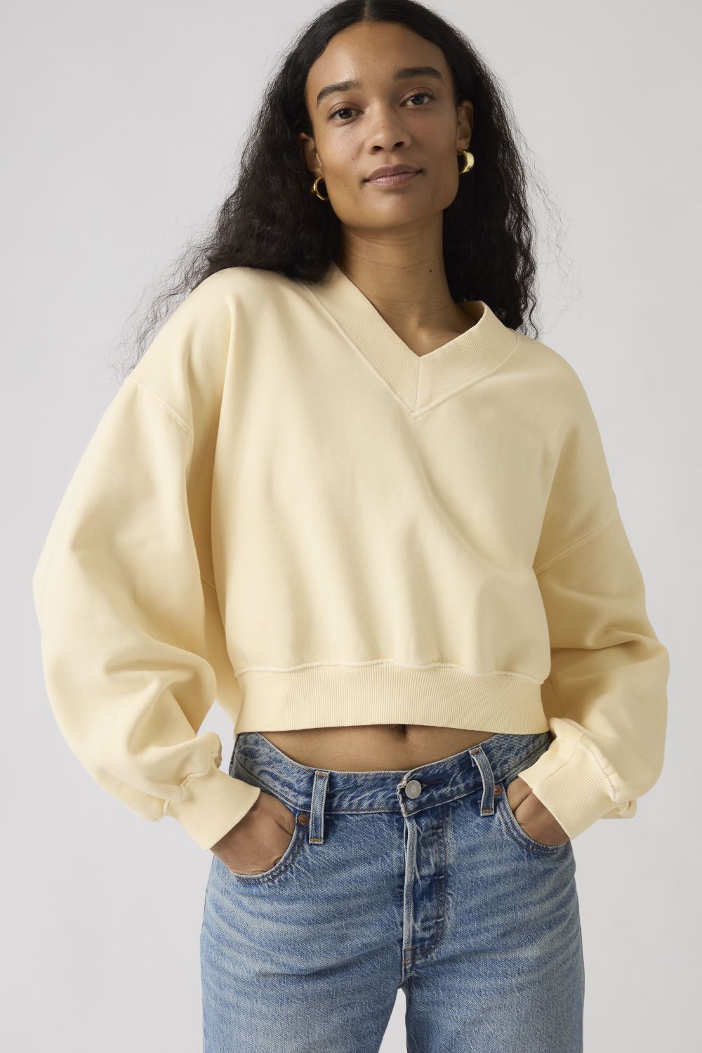 POLERÓN MUJER VINTAGE VNECK SWEATSHIRT BEIGE LEVIS 005IF-0005 - 3