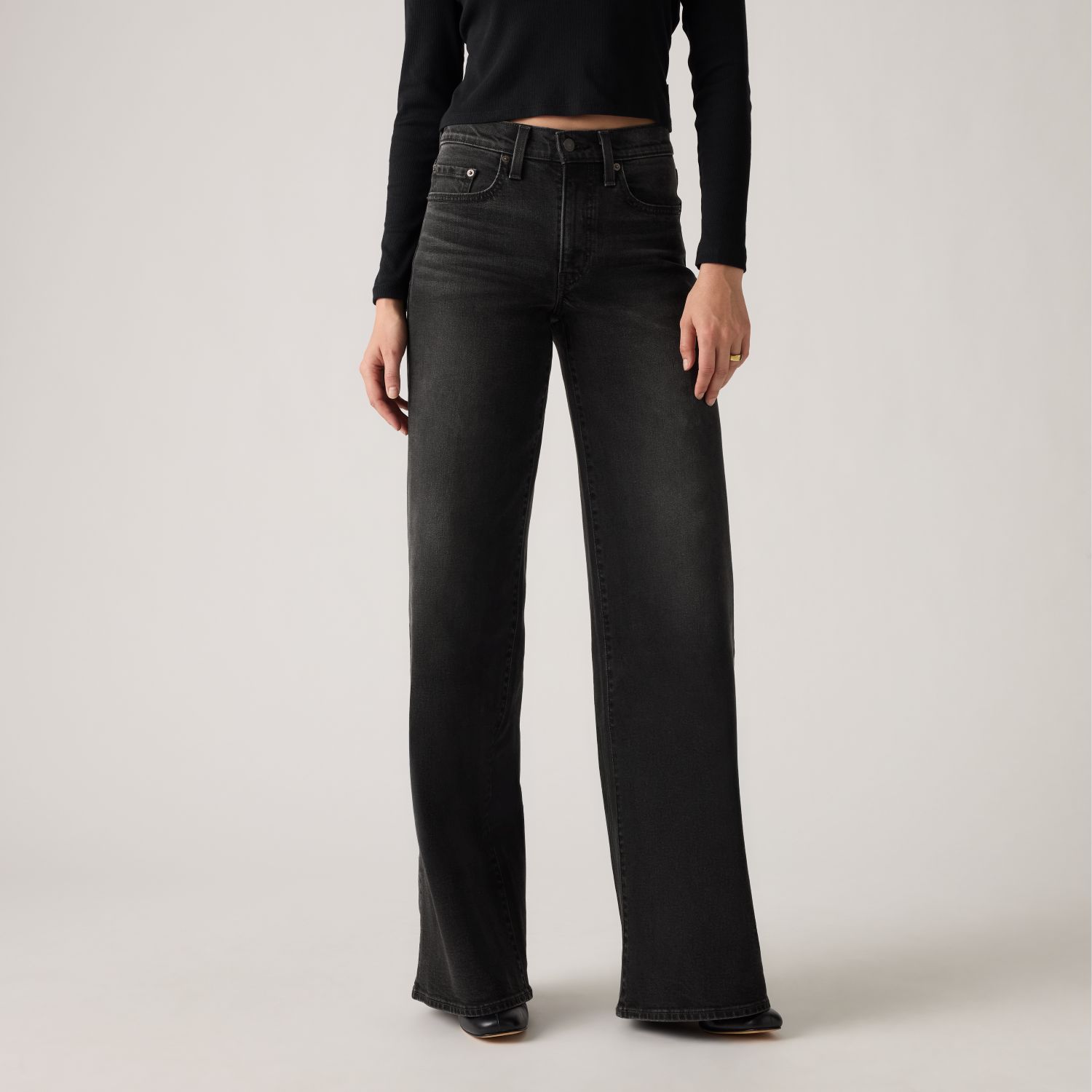 JEANS MUJER 728 HIGH RISE WIDE LEG NEGRO LEVIS 0039B-0000 - 1