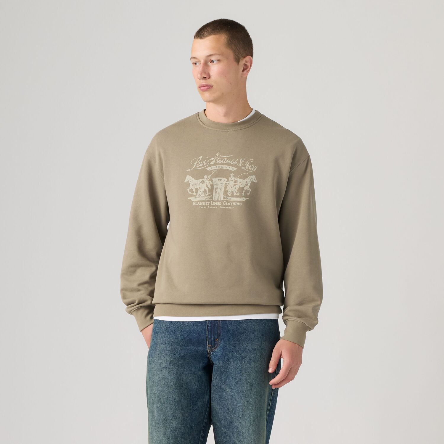 POLERÓN HOMBRE RELAXD GRAPHIC CREW CAFÉ LEVIS 38712-0520 - 1