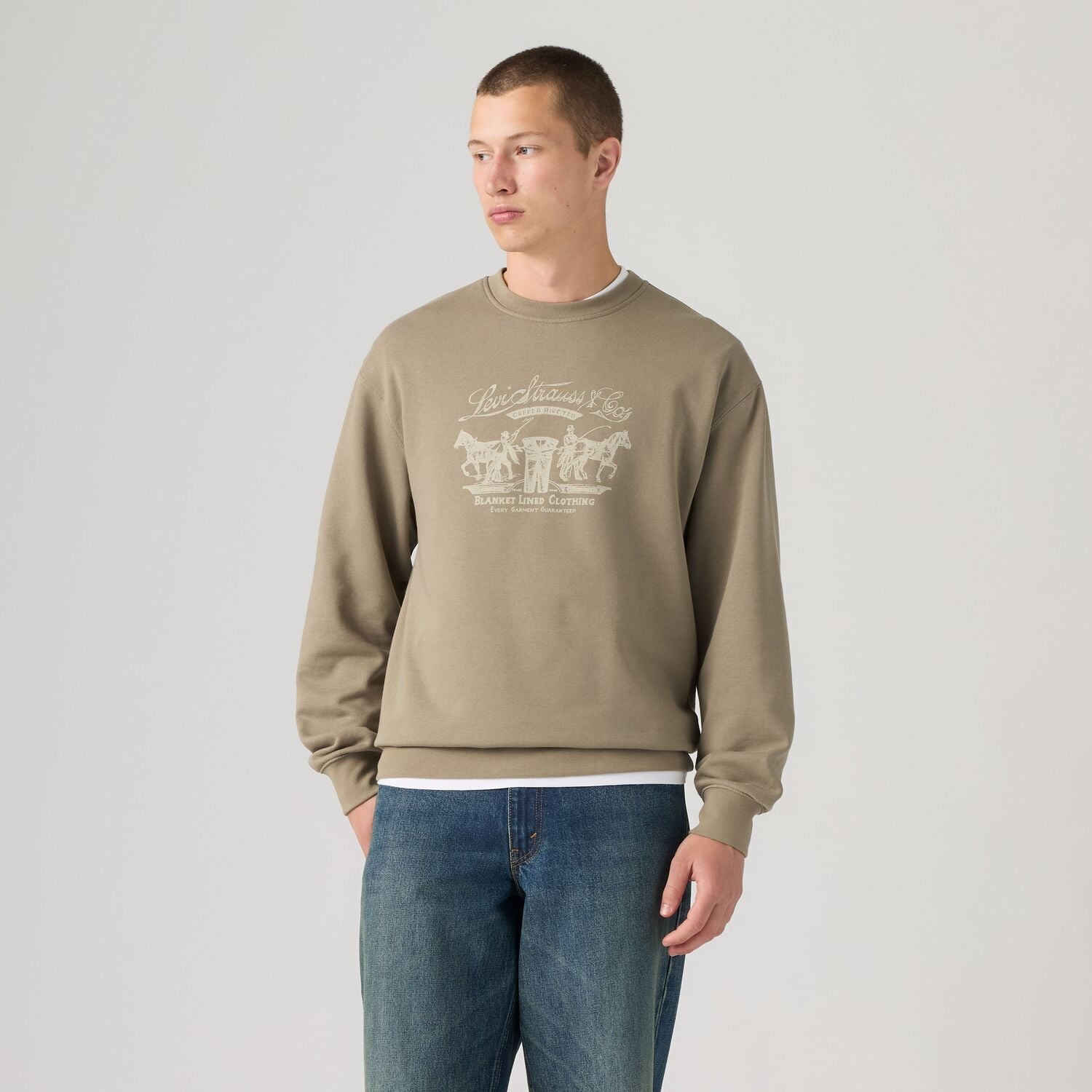 POLERÓN HOMBRE RELAXD GRAPHIC CREW CAFÉ LEVIS 38712-0520 - 1