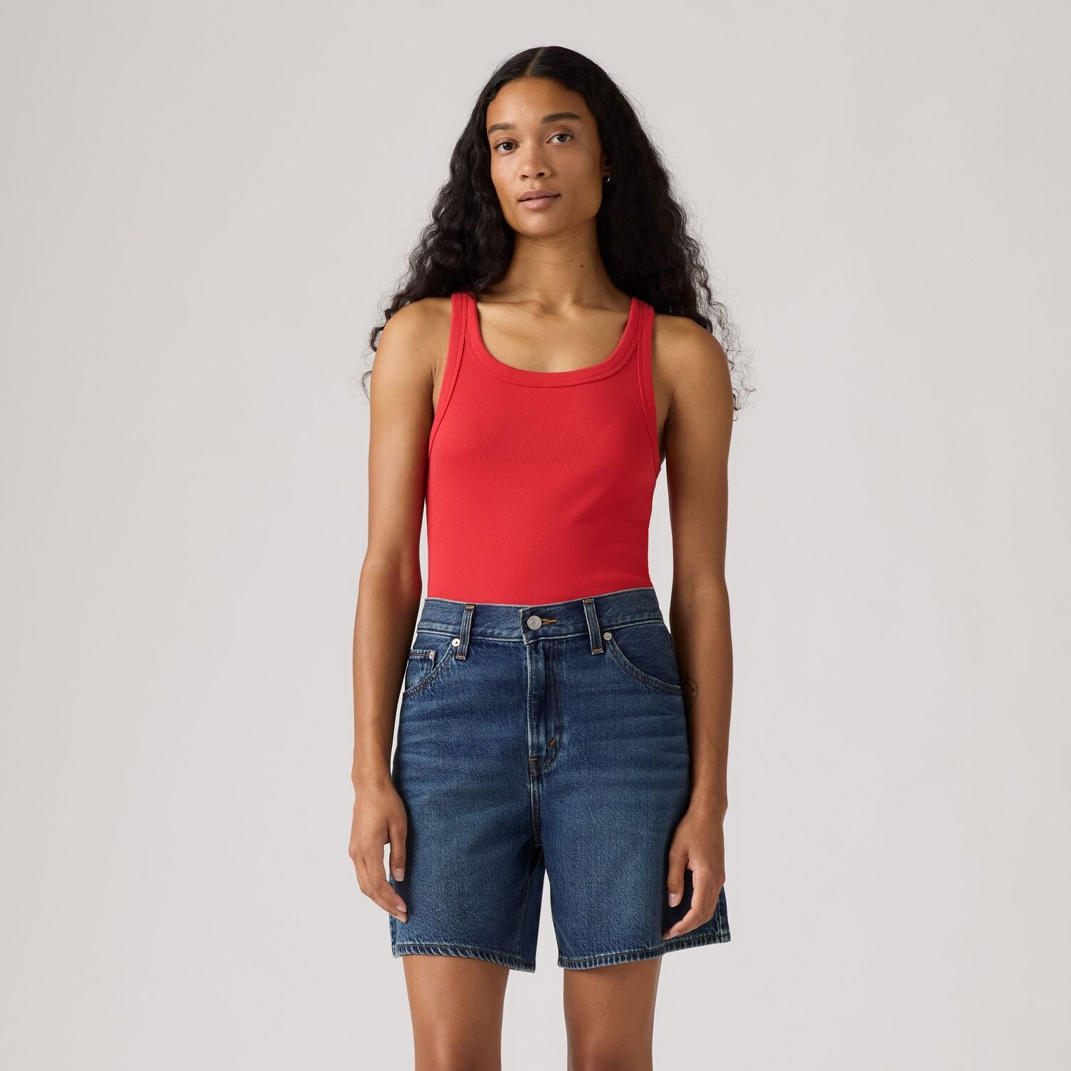 POLO MUJER ESSENTIAL RIBBED TANK ROJO LEVIS 005IN-0007 - 1
