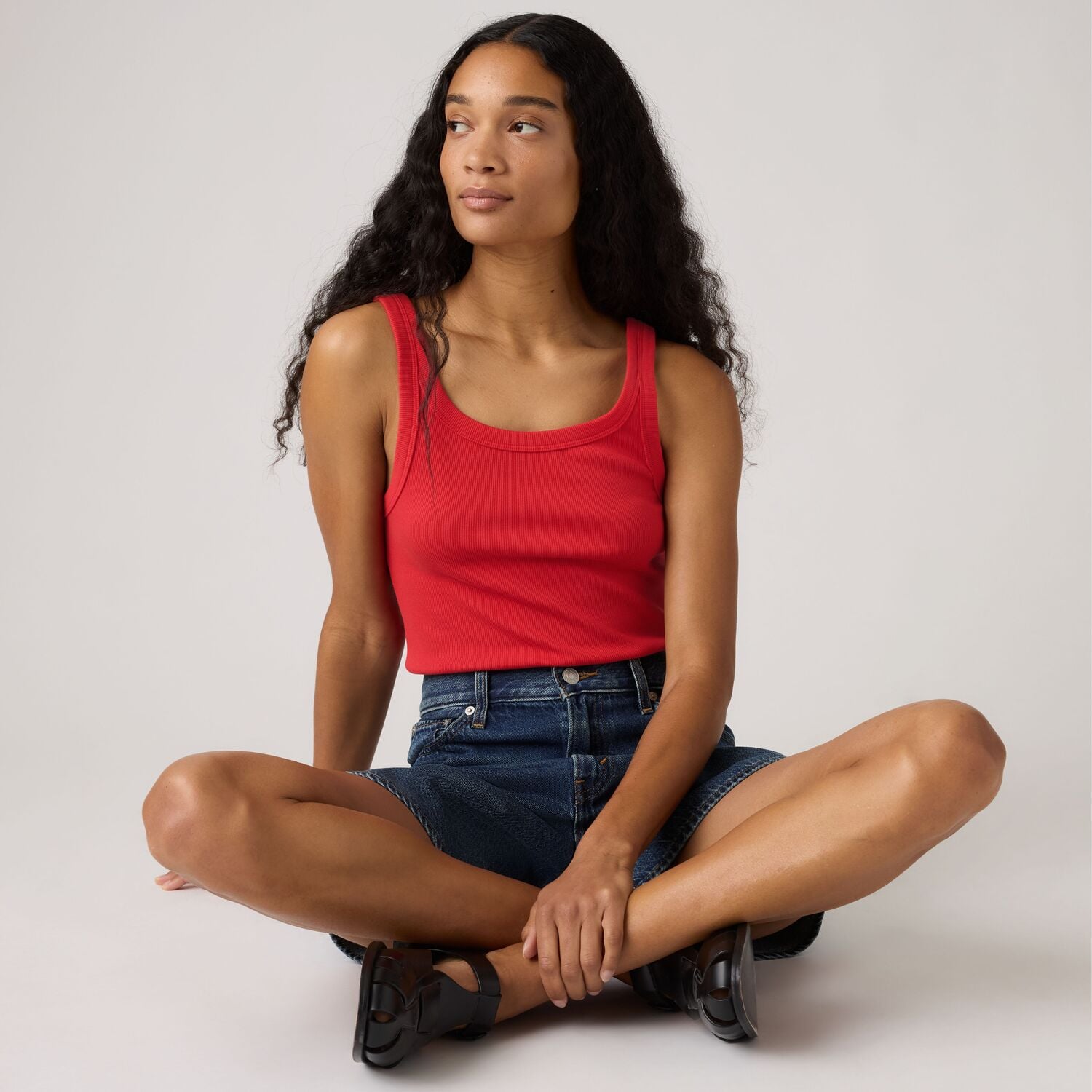 POLO MUJER ESSENTIAL RIBBED TANK ROJO LEVIS 005IN-0007 - 3