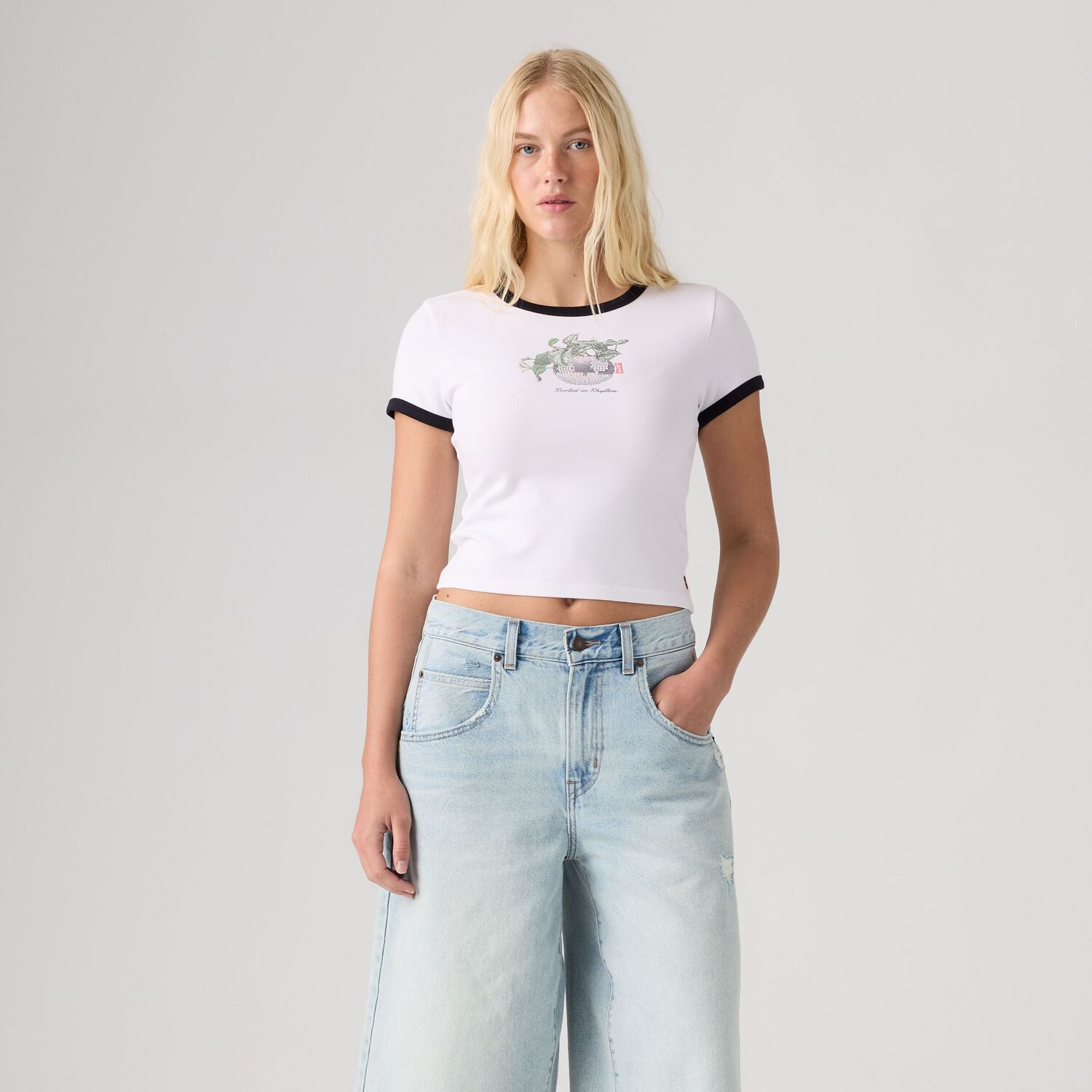POLO MUJER ESSENTIAL BABY RINGER TEE BLANCO LEVIS 008A1-0001 - 1