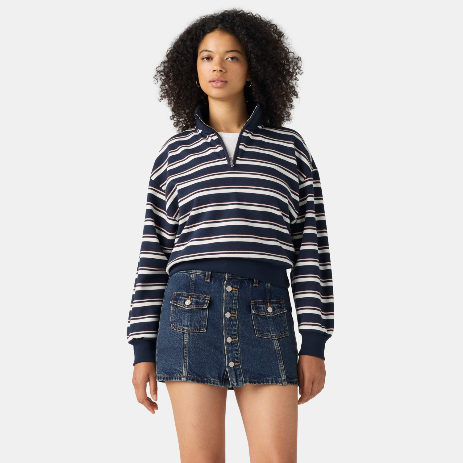 POLERÓN MUJER EVERYDAY QUARTER ZIP AZUL LEVIS 005IJ-0011 - 1