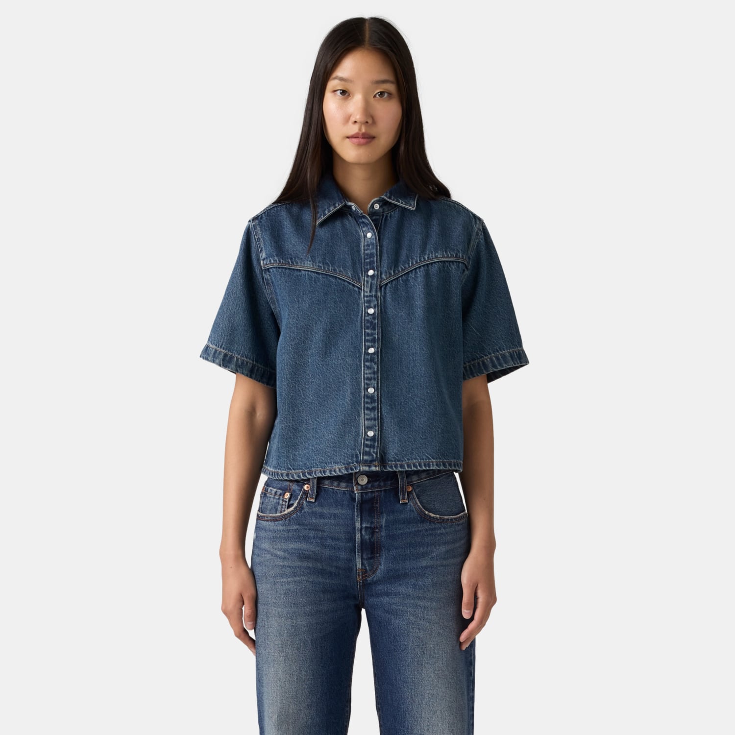 BLUSA MUJER LOGAN DENIM SHIRT AZUL LEVIS 005CR-0003 - 1