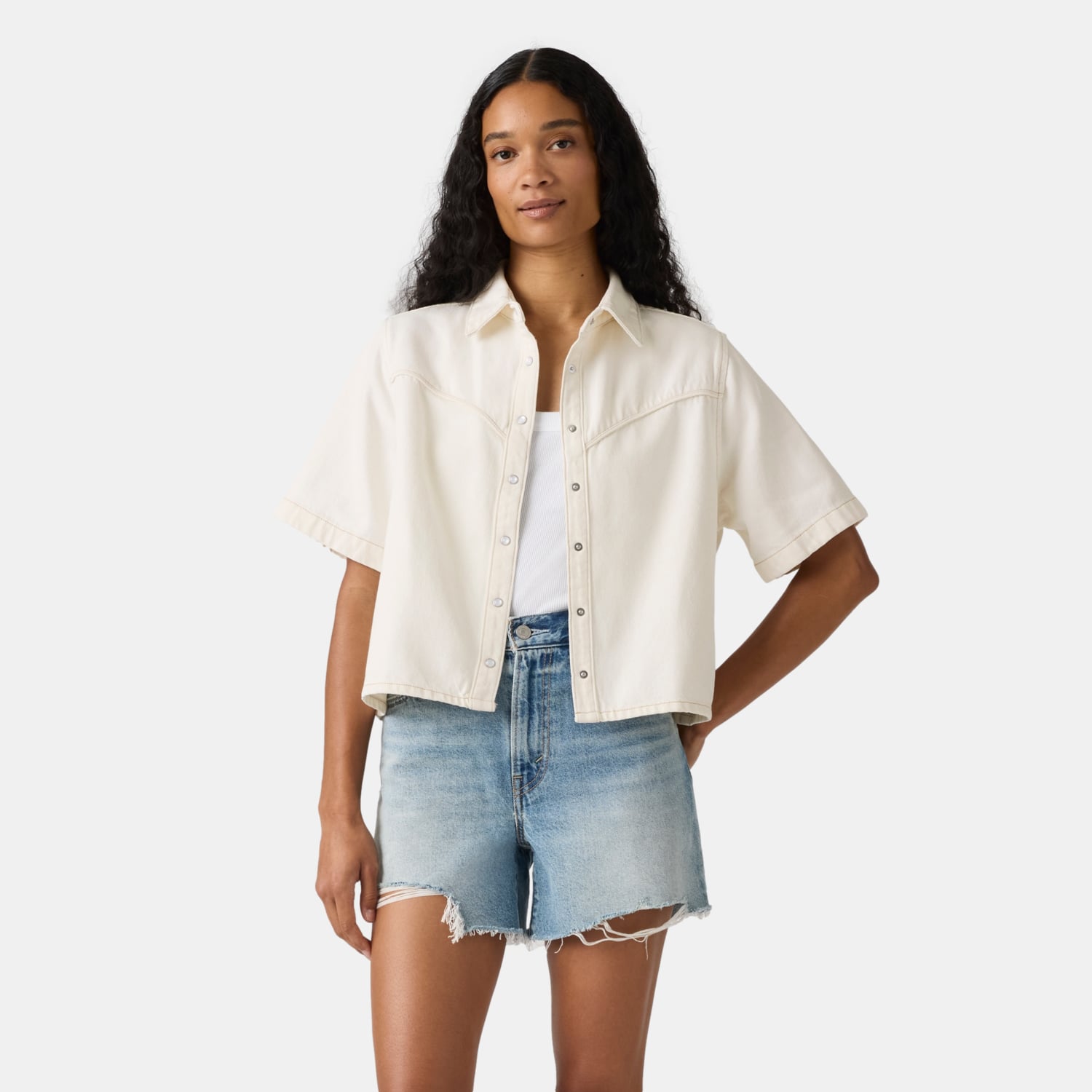 BLUSA MUJER LOGAN DENIM SHIRT BEIGE LEVIS 005CR-0001 - 1