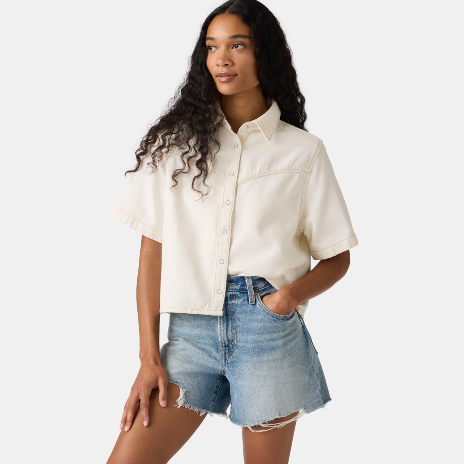 BLUSA MUJER LOGAN DENIM SHIRT BEIGE LEVIS 005CR-0001 - 3
