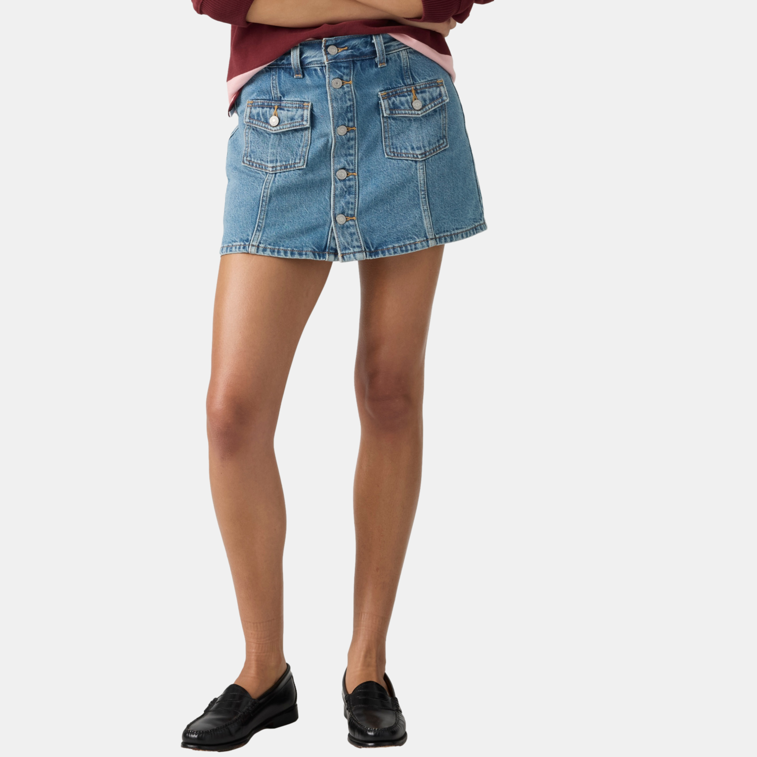 FALDA MUJER BUTTON FRONT SKORT AZUL LEVIS 005NA-0000 - 1